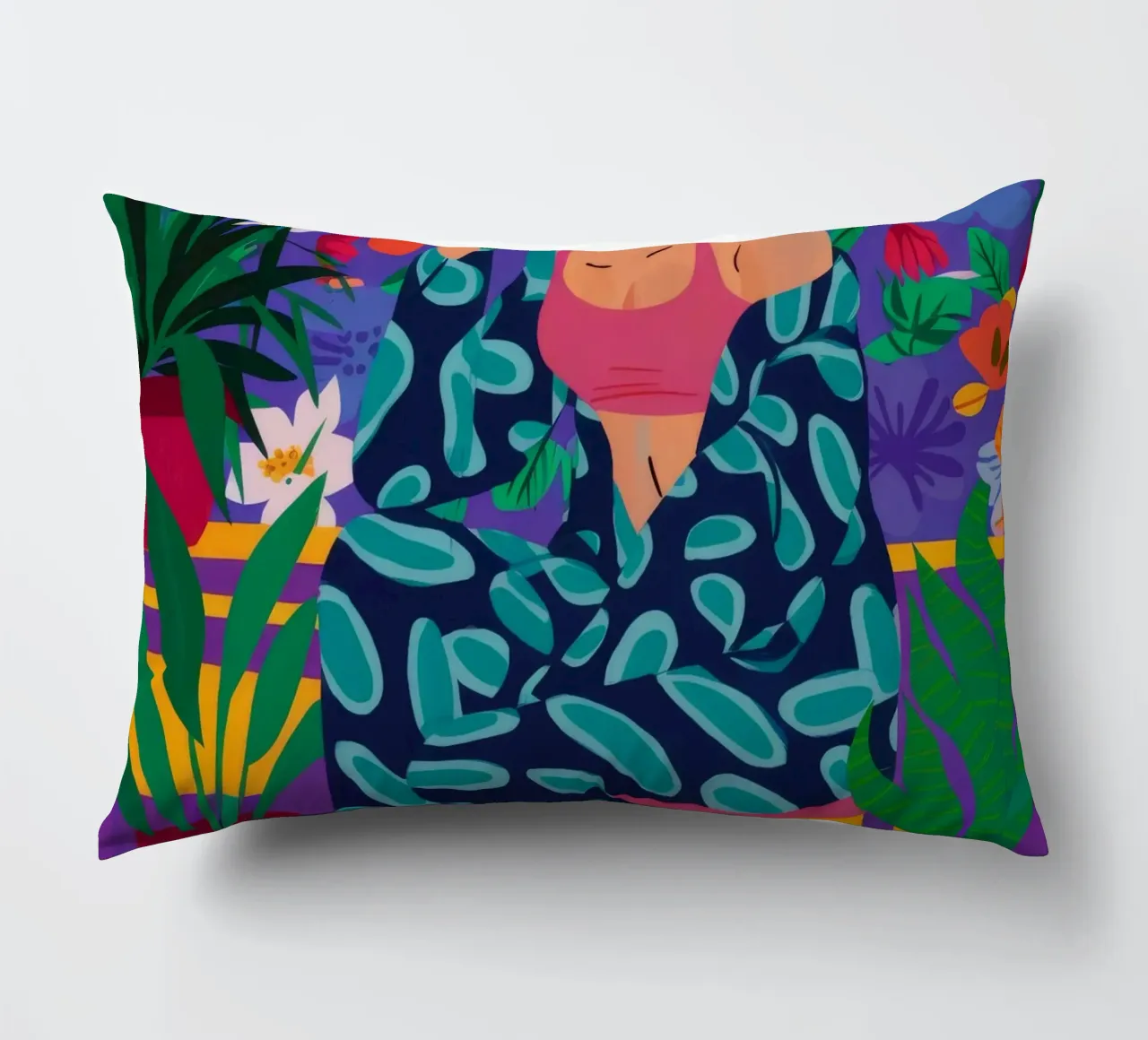 Nature Green Embrace decorative cushion by Twilight Muse