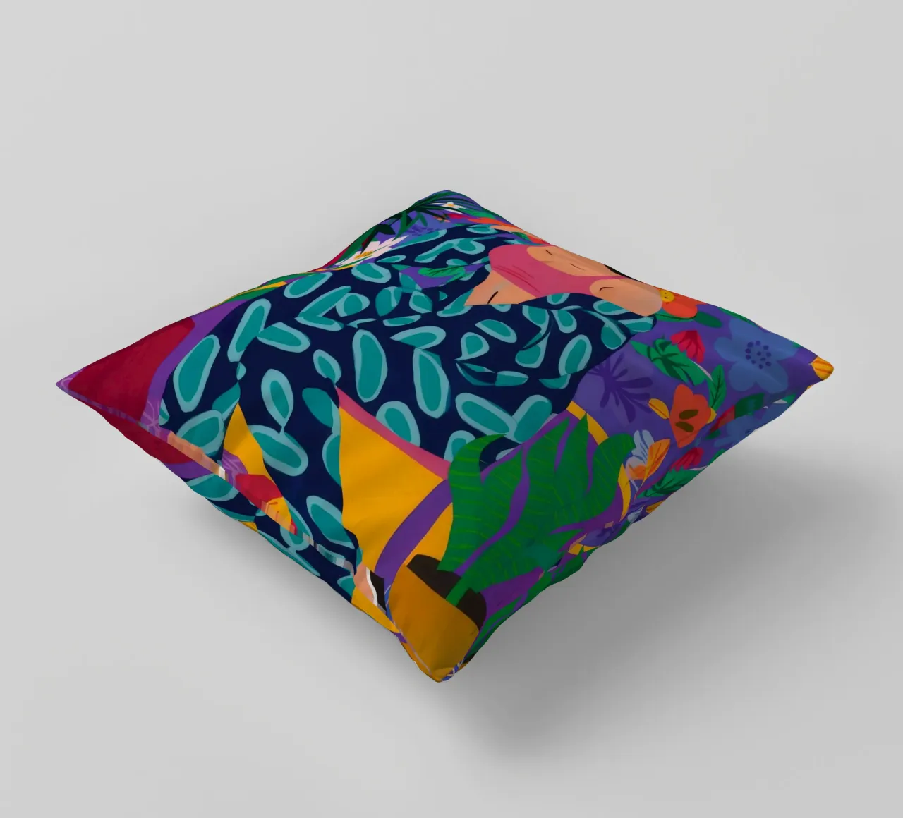 Nature Green Embrace decorative cushion by Twilight Muse