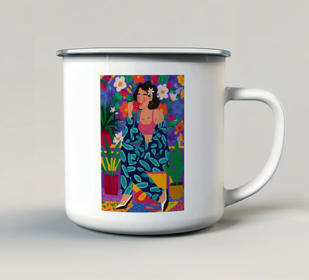 Natura Verde Abbraccio tazza in smalto da Twilight Muse