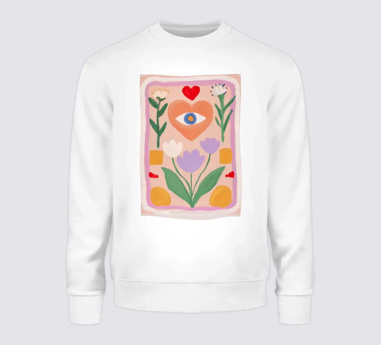 Folk Druck, Evil Eye Boho Druck Sweatshirt von Boheme