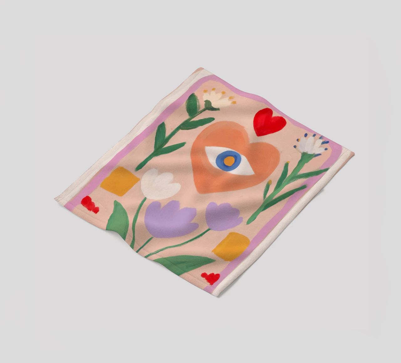 Folk Print, Boho Evil Eye Print fleecedeken van Boheme