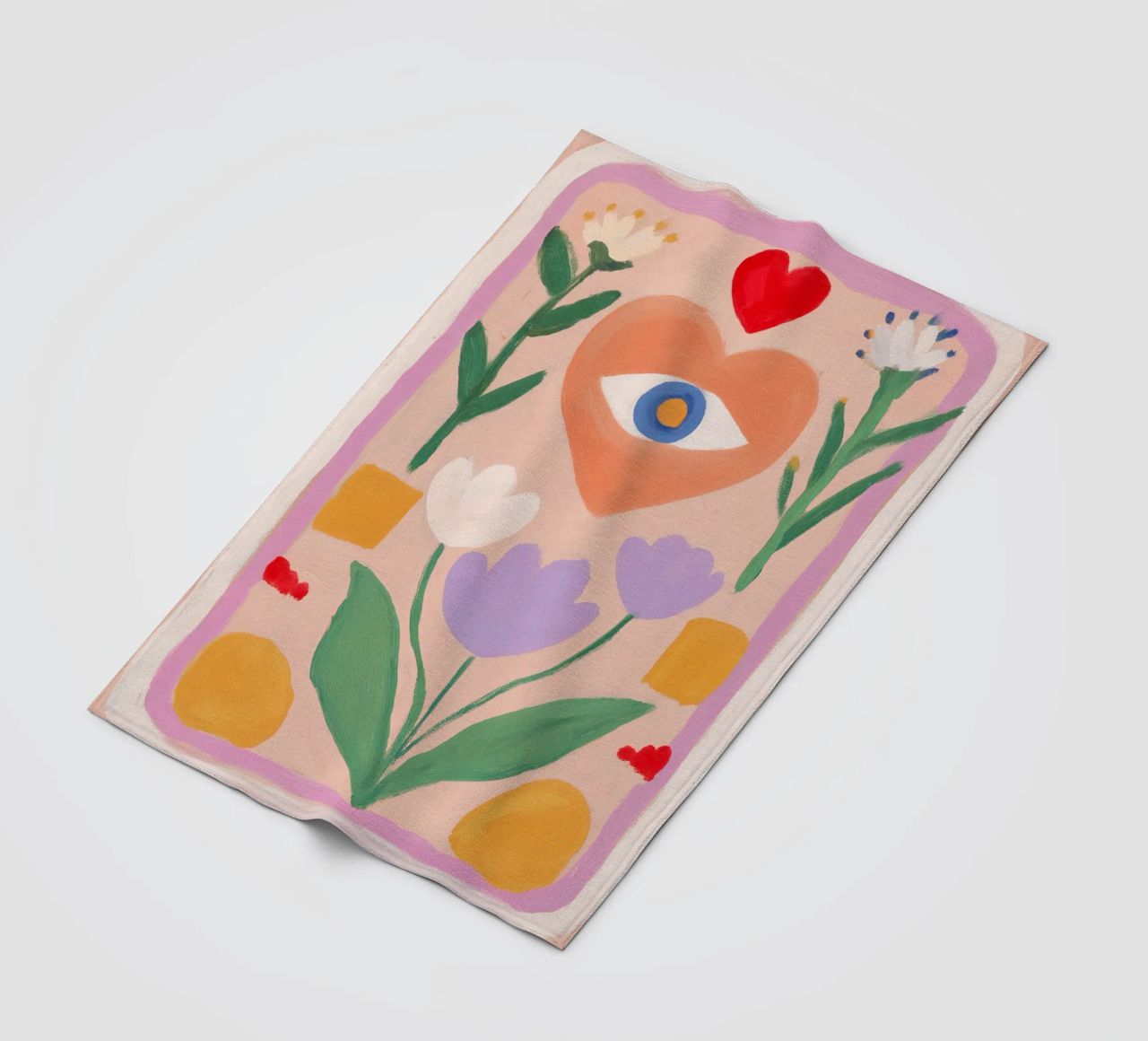 Folk Print, Boho Evil Eye Print fleecedeken van Boheme