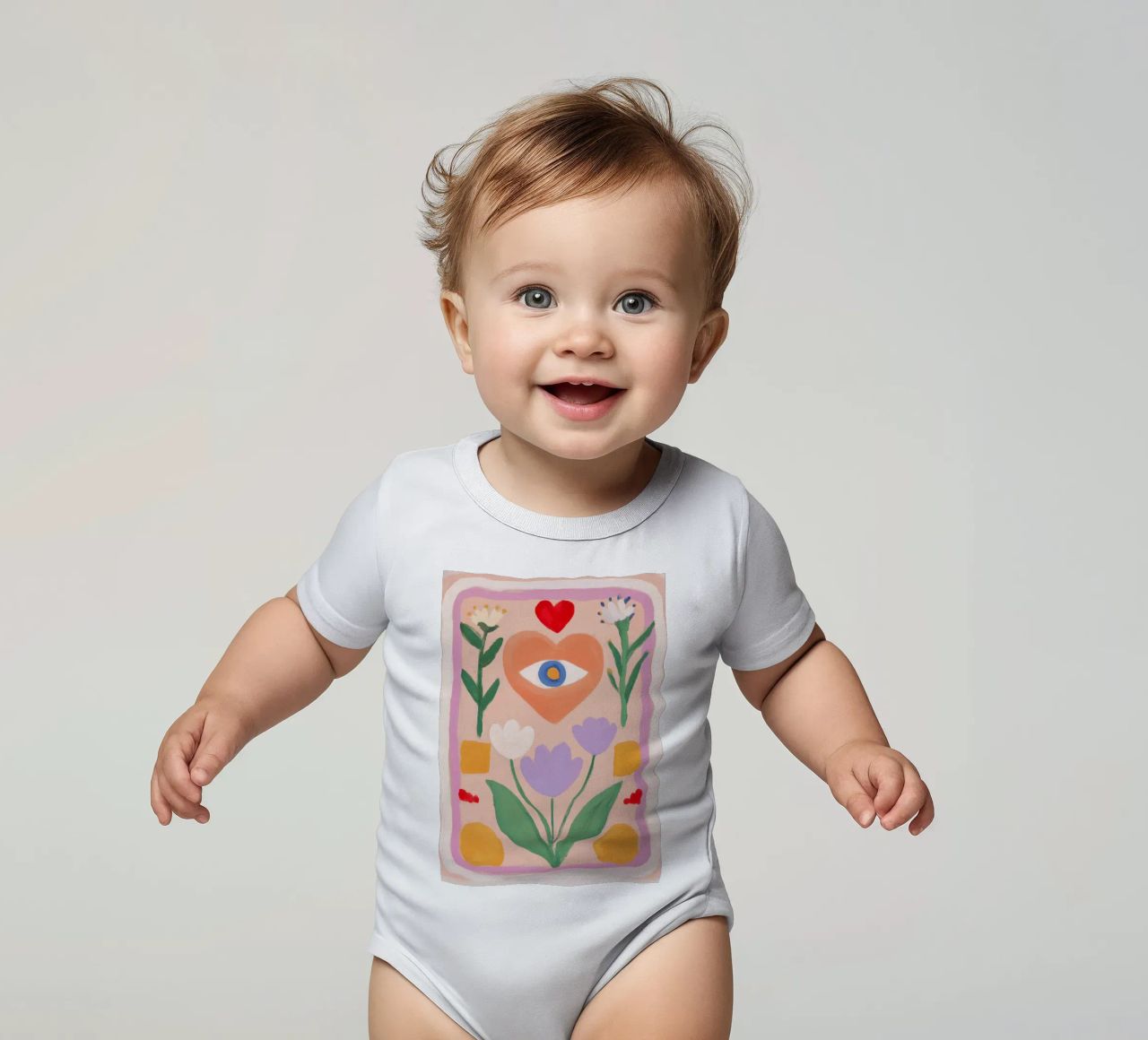 Folk Print, Evil Eye Boho Print body de bebé de Boheme