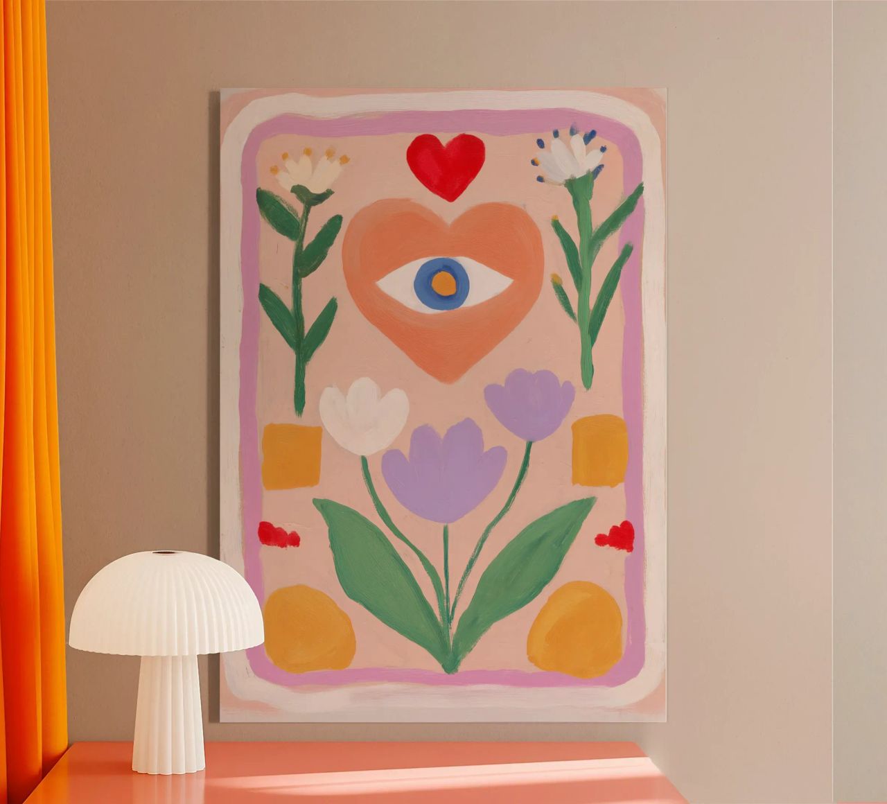 Folk Print, Evil Eye Boho Print metacrilato de Boheme