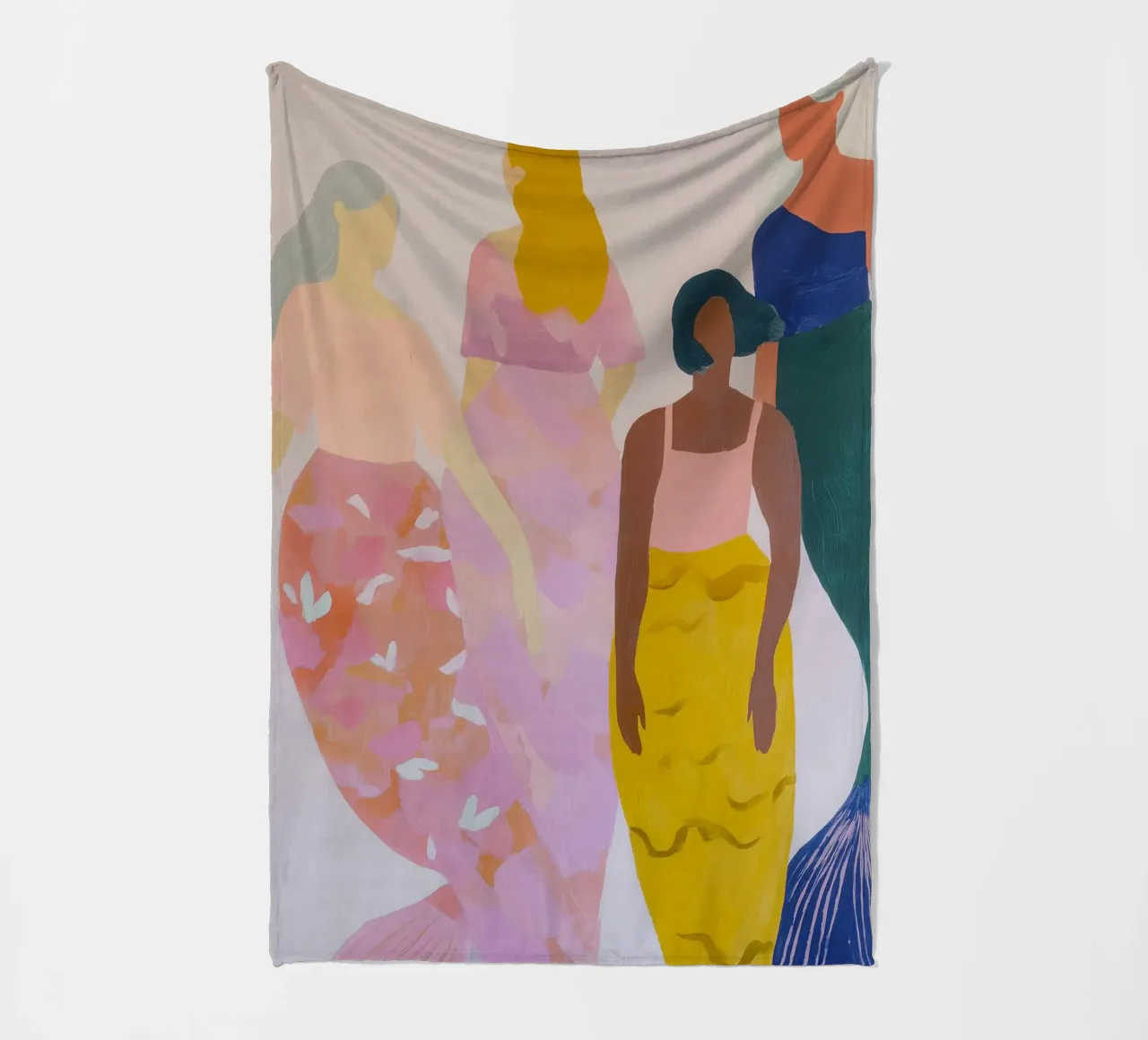 Meerjungfrau Druck, Meerjungfrau Boho Pastell Kunst Fleecedecke von Boheme