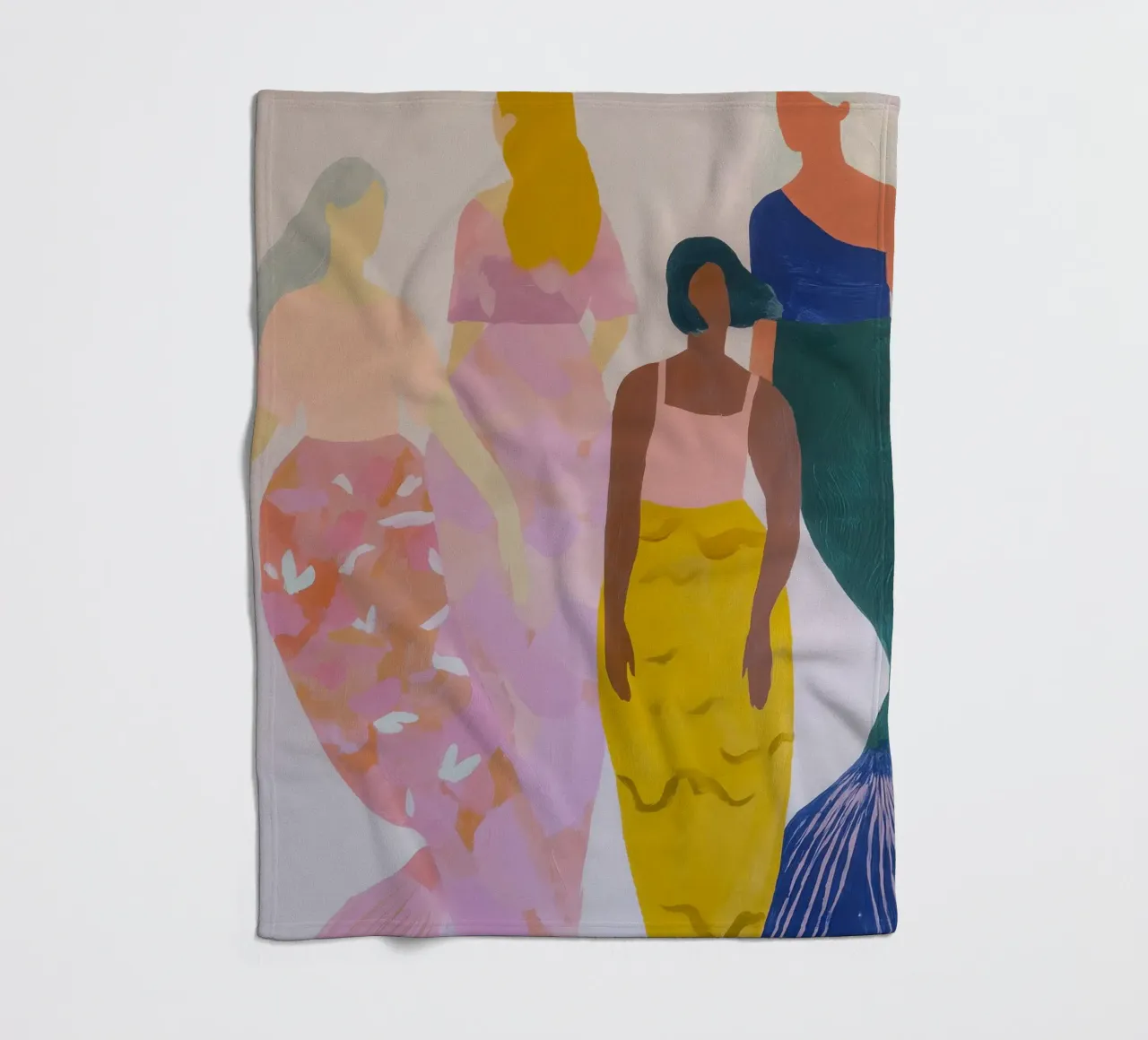 Meerjungfrau Druck, Meerjungfrau Boho Pastell Kunst Fleecedecke von Boheme
