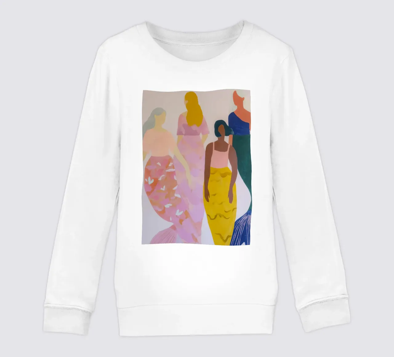 Mermaid Print, Mermaid Boho Pastel Art kids sweatshirt by Boheme