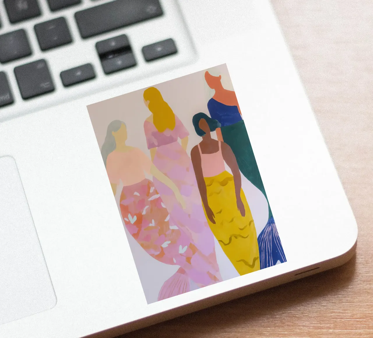 Mermaid Print, Mermaid Boho Pastel Art sticker by Boheme