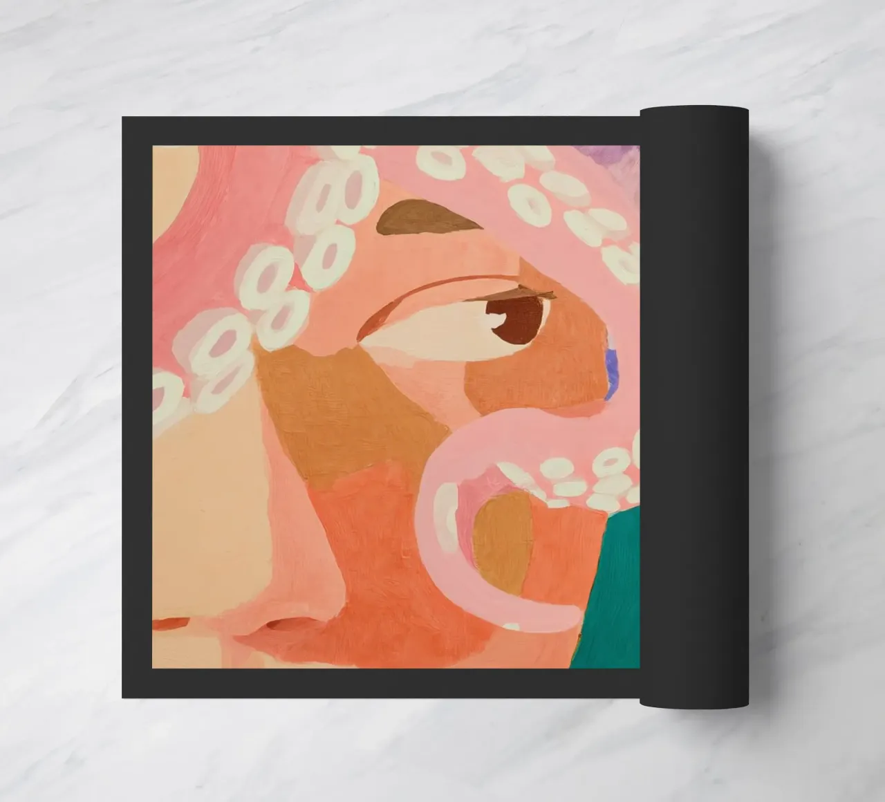 Impression abstraite de fleurs de femmes, art floral, impression pastel paillasson de Boheme