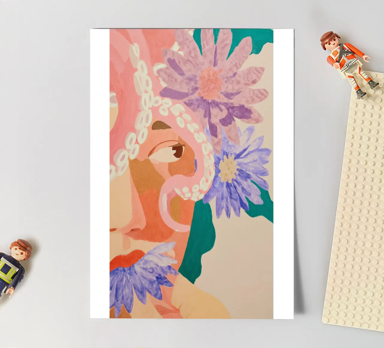 Abstract Woman Flower Print, Floral Art, Pastel Print sticker sheet by Boheme