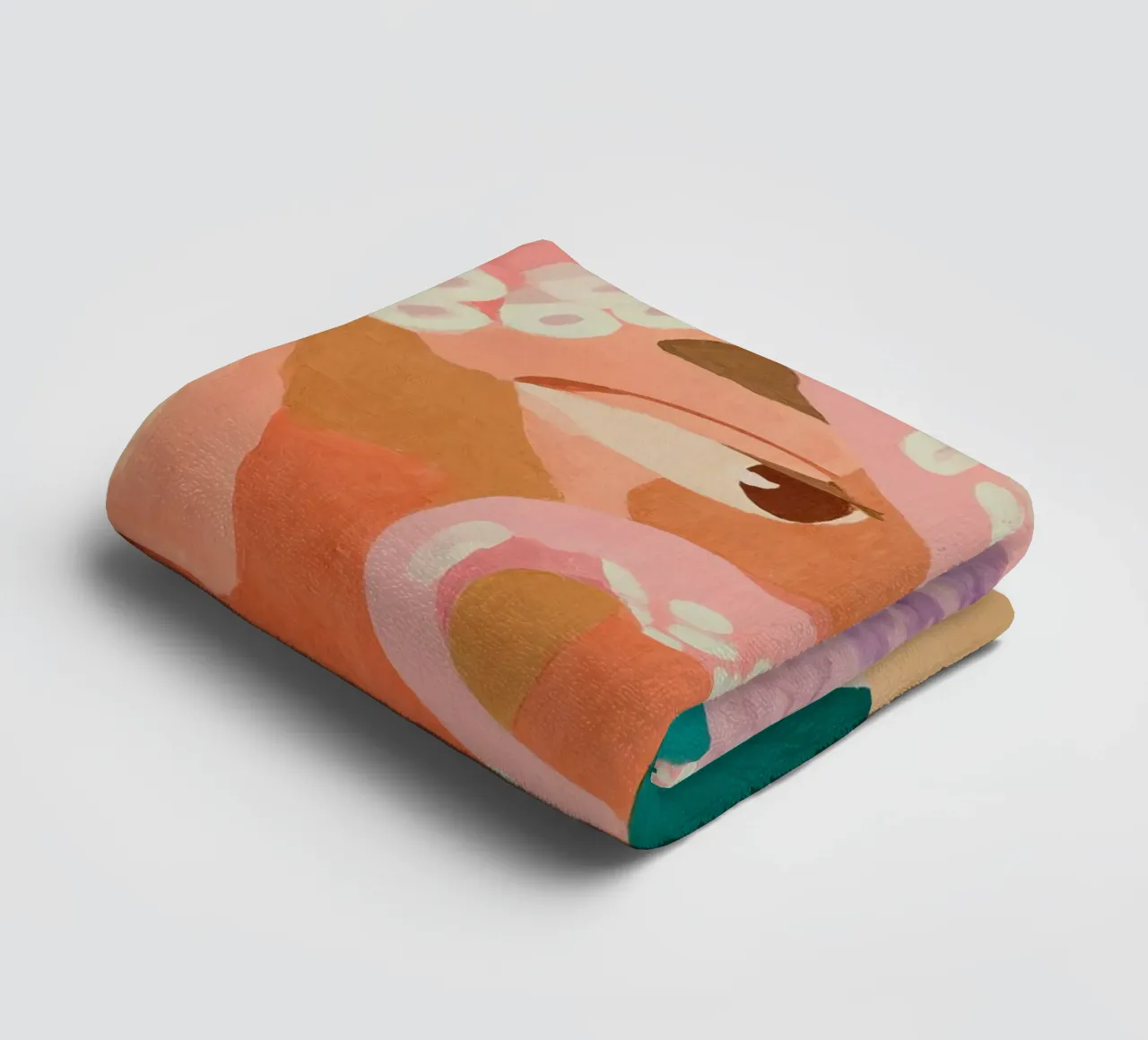 Abstracte bloemenprint vrouw, bloemsierkunst, pastelkleurige print badhanddoek van Boheme