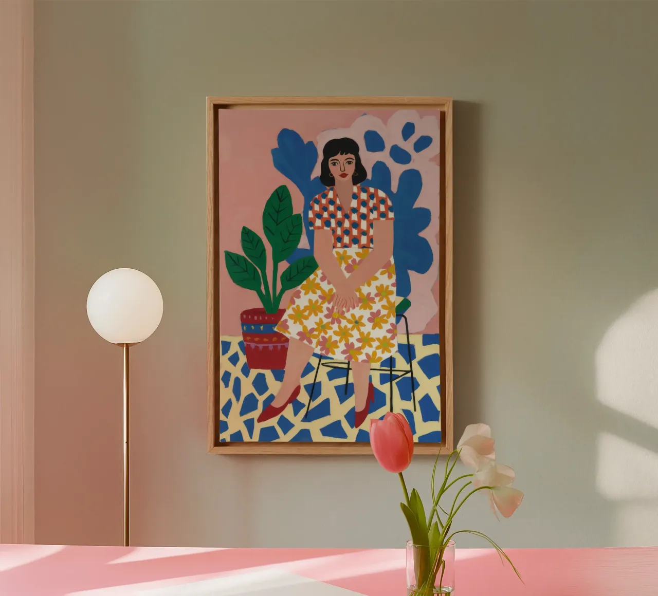 Levendige bloesemsymfonie canvas met Baklijst van Twilight Muse