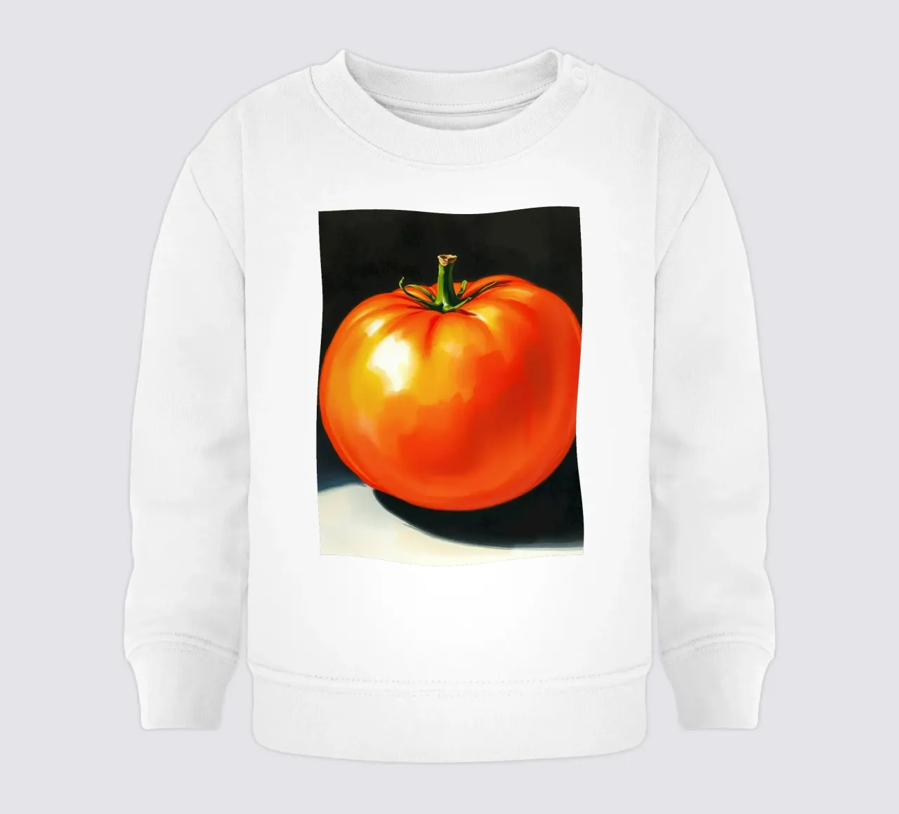 Tomate mûre rouge vif présentée sur une surface contrastée sweat pour bébé de DesignDoodle