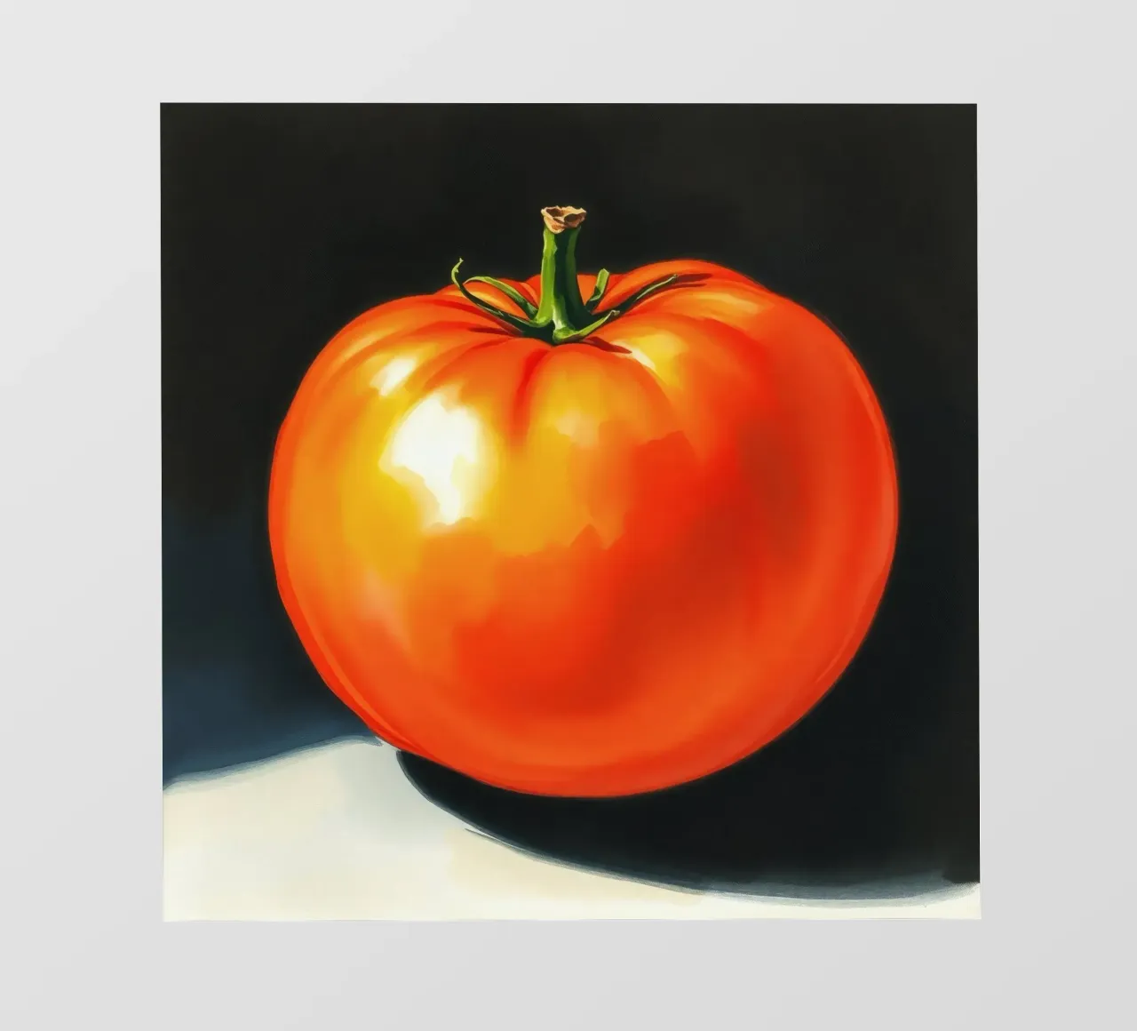 Tomate mûre rouge vif présentée sur une surface contrastée bâche pvc de DesignDoodle