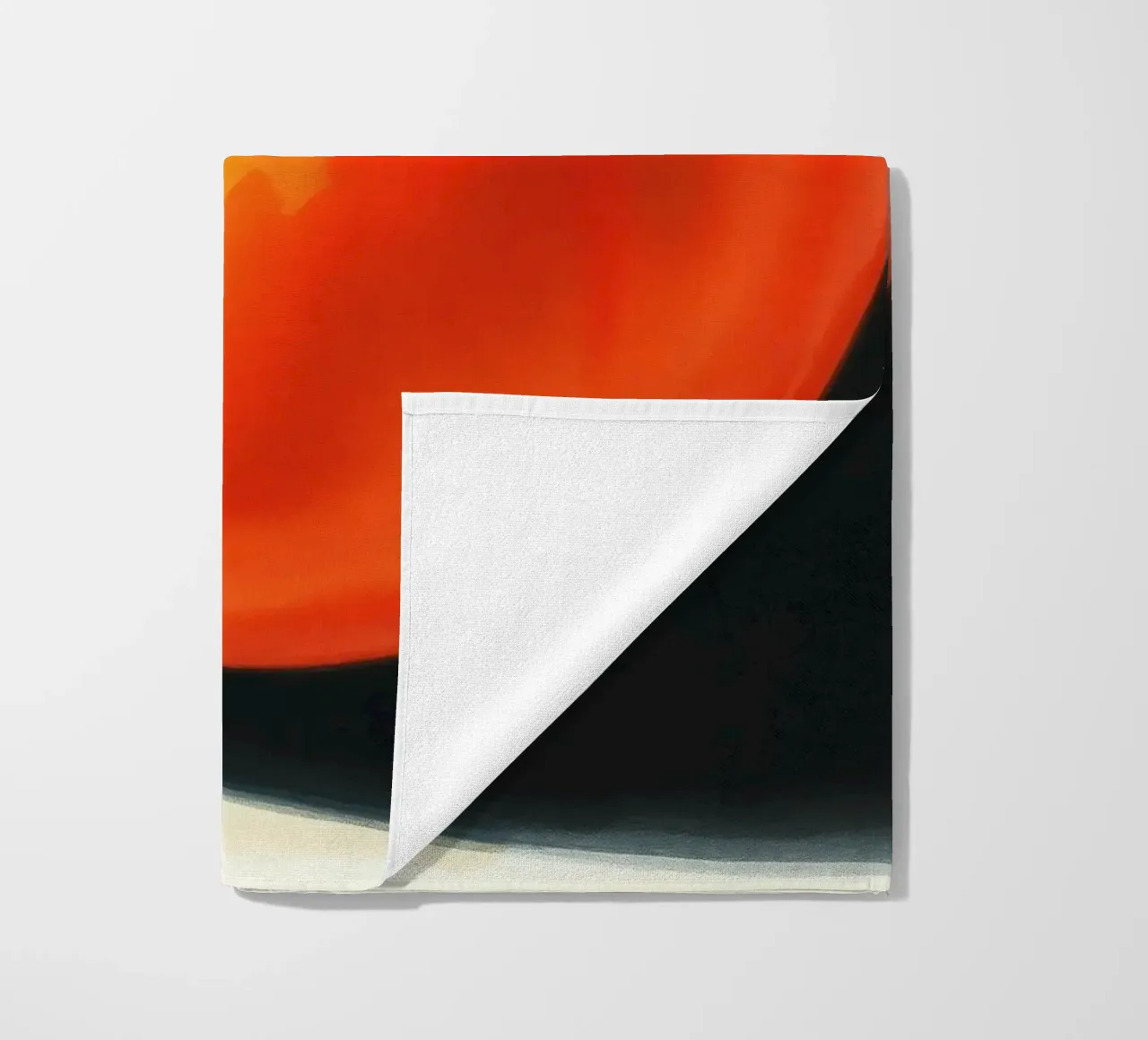 Bright red ripe tomato displayed on a contrasting surface beach towel by DesignDoodle
