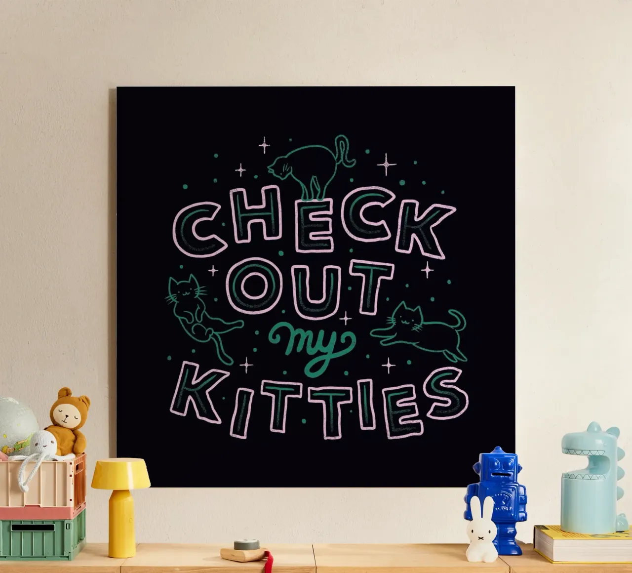 Check Out My Kitties plexiglass da Tobe Fonseca