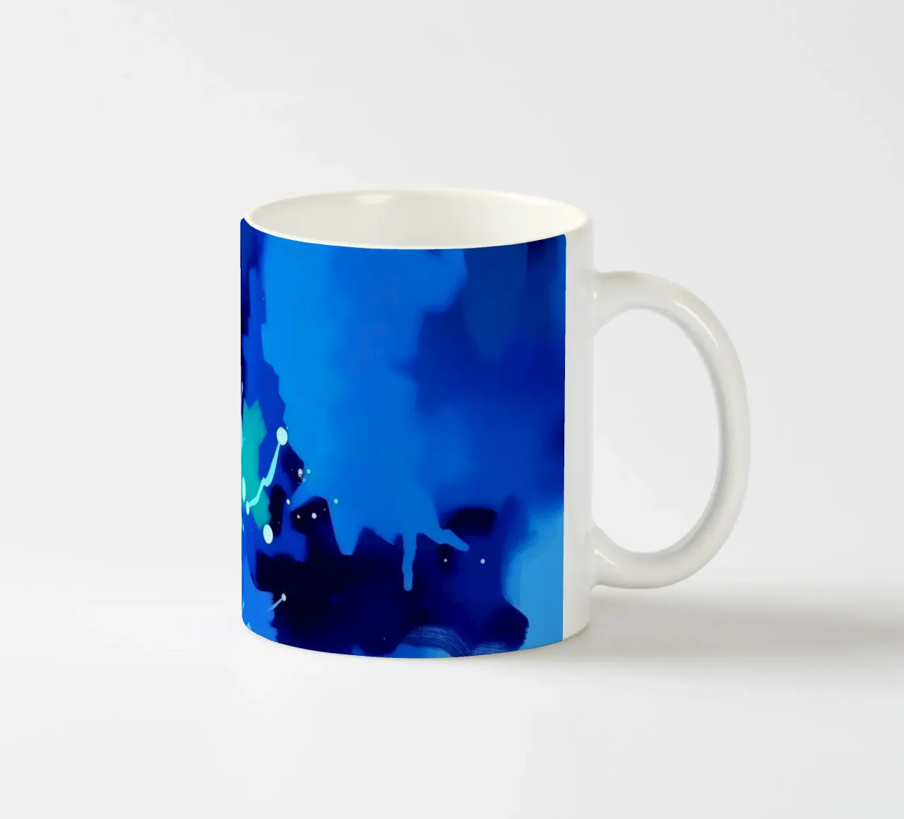 Moderne abstracte kunst in levendige blauwtinten keramische mok van DesignDoodle