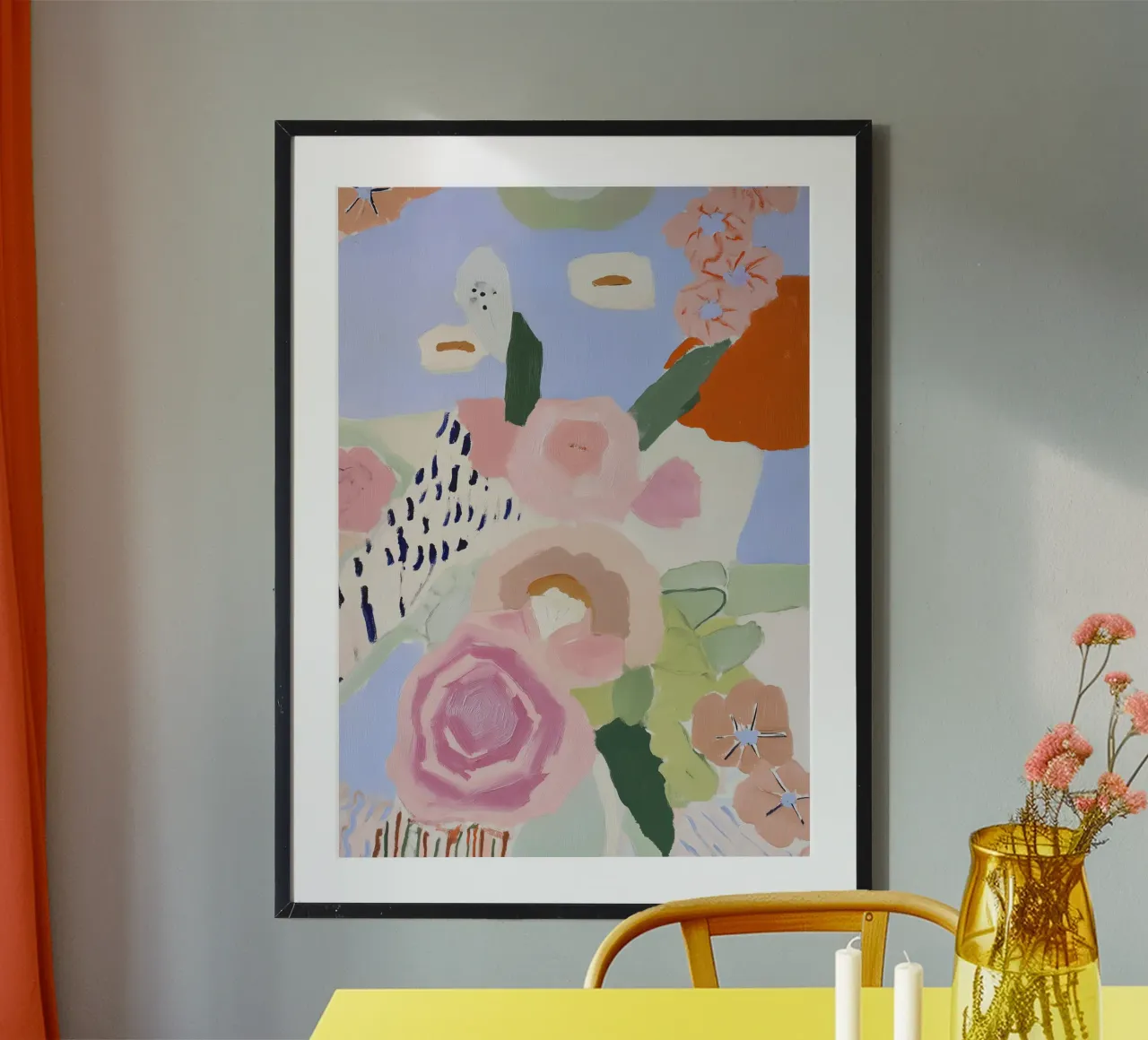 Bloemenprint, Retro Bloemsierkunst, Botanische Print hahnemühle van Boheme