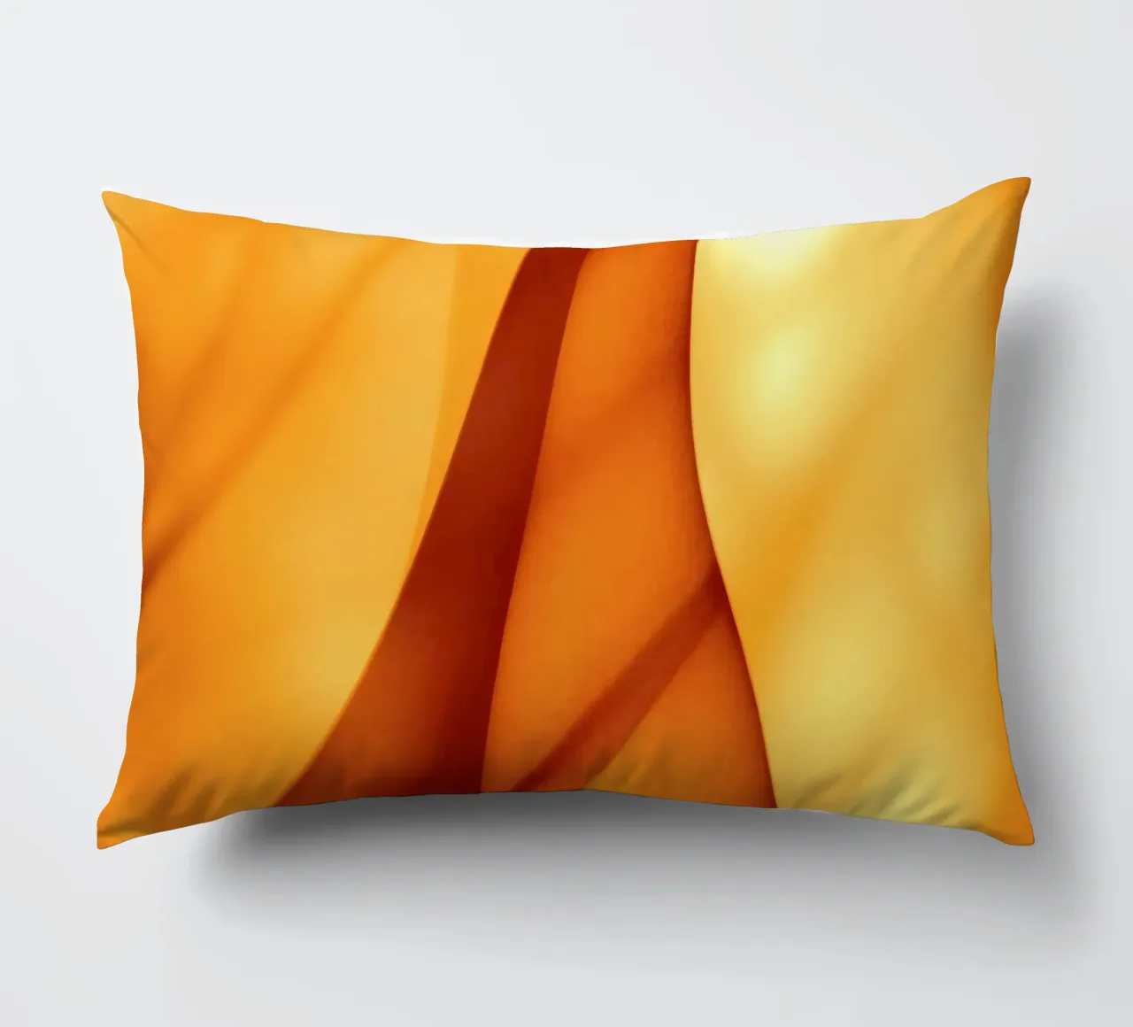 Abstract orange shapes blend to create warm & inviting art decorative cushion by DesignDoodle