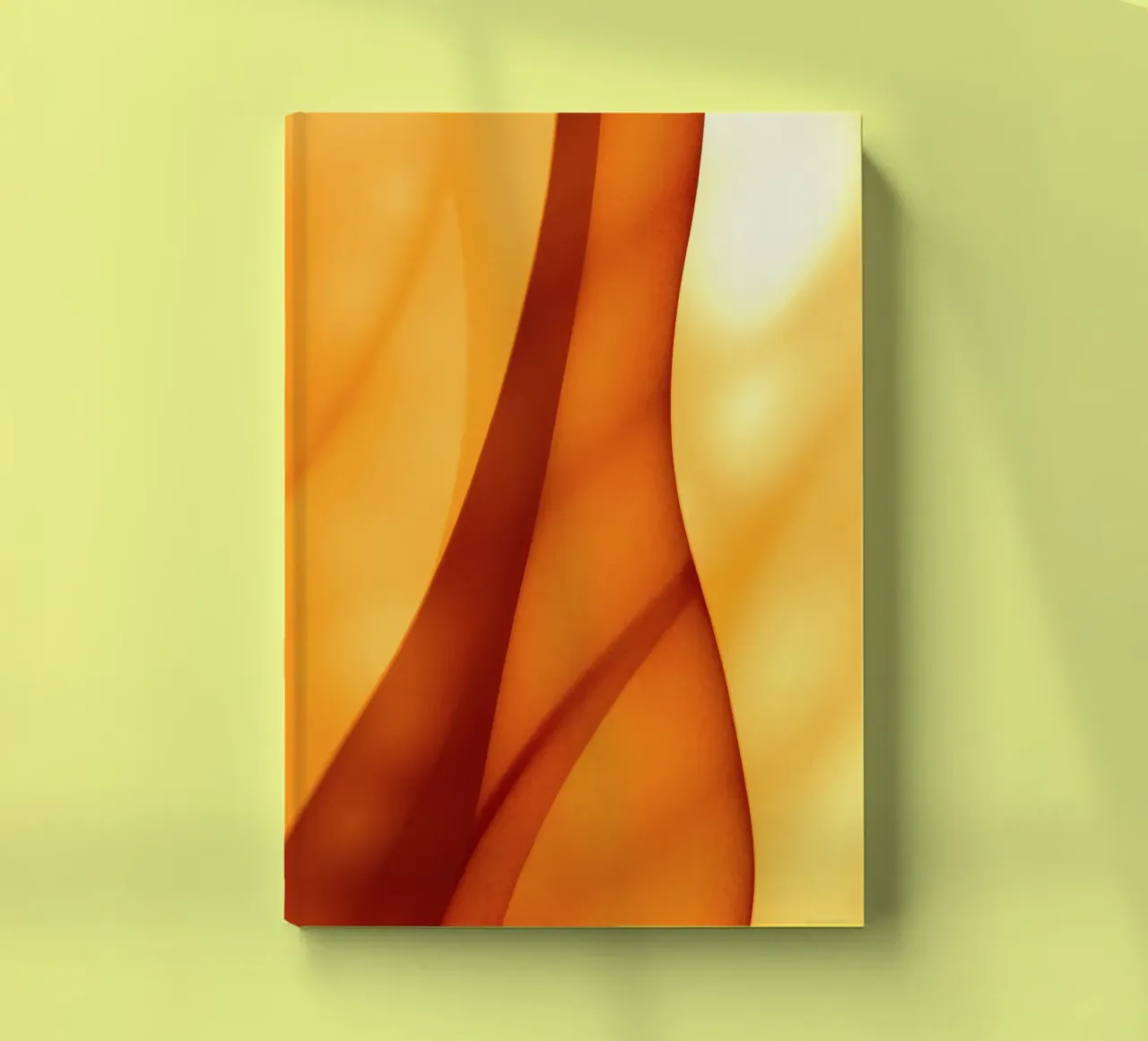 Abstract orange shapes blend to create warm & inviting art notebook by DesignDoodle