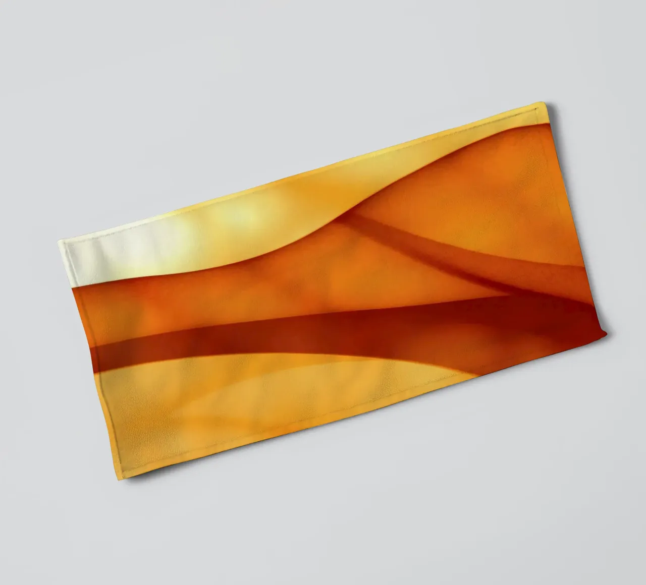 Abstract orange shapes blend to create warm & inviting art towel by DesignDoodle