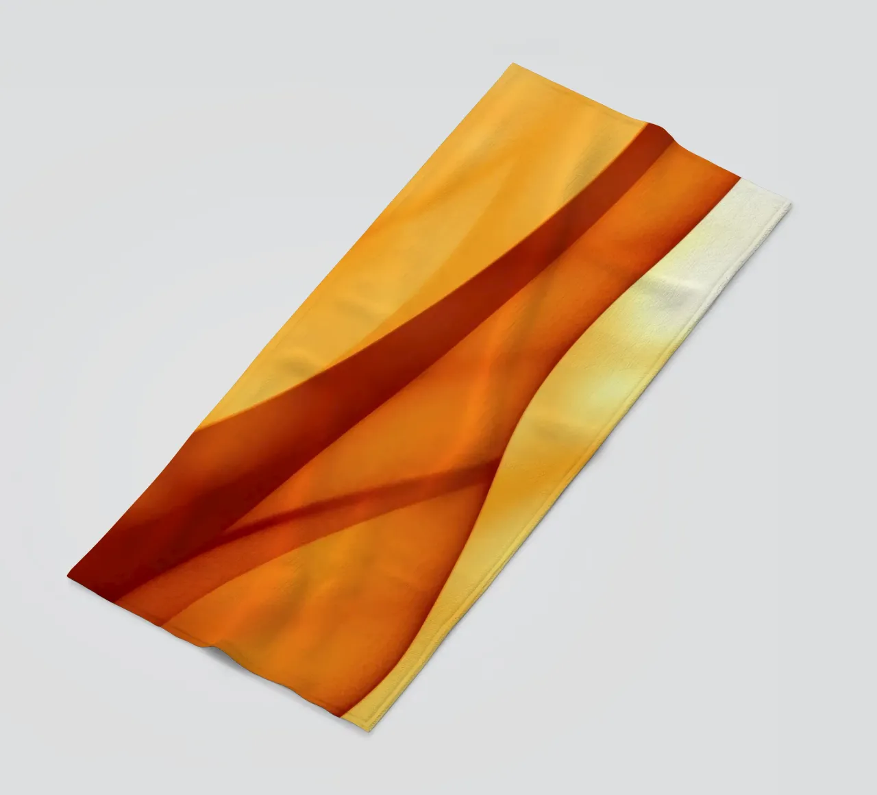 Abstract orange shapes blend to create warm & inviting art beach towel by DesignDoodle