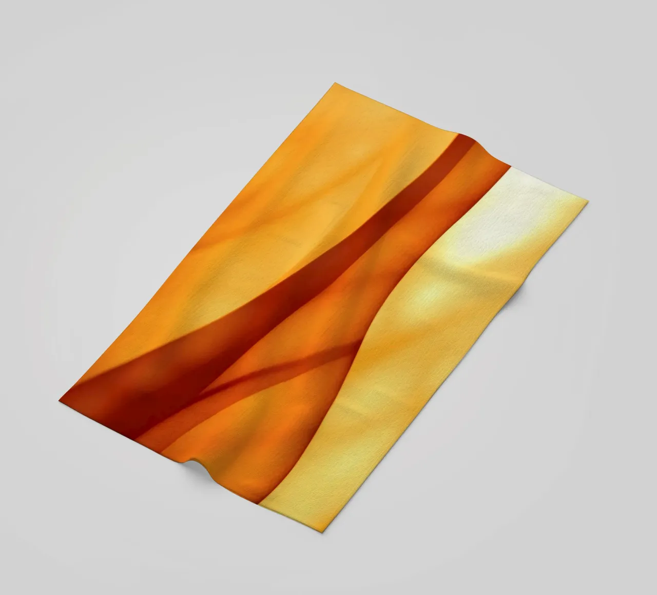 Abstract orange shapes blend to create warm & inviting art beach towel by DesignDoodle
