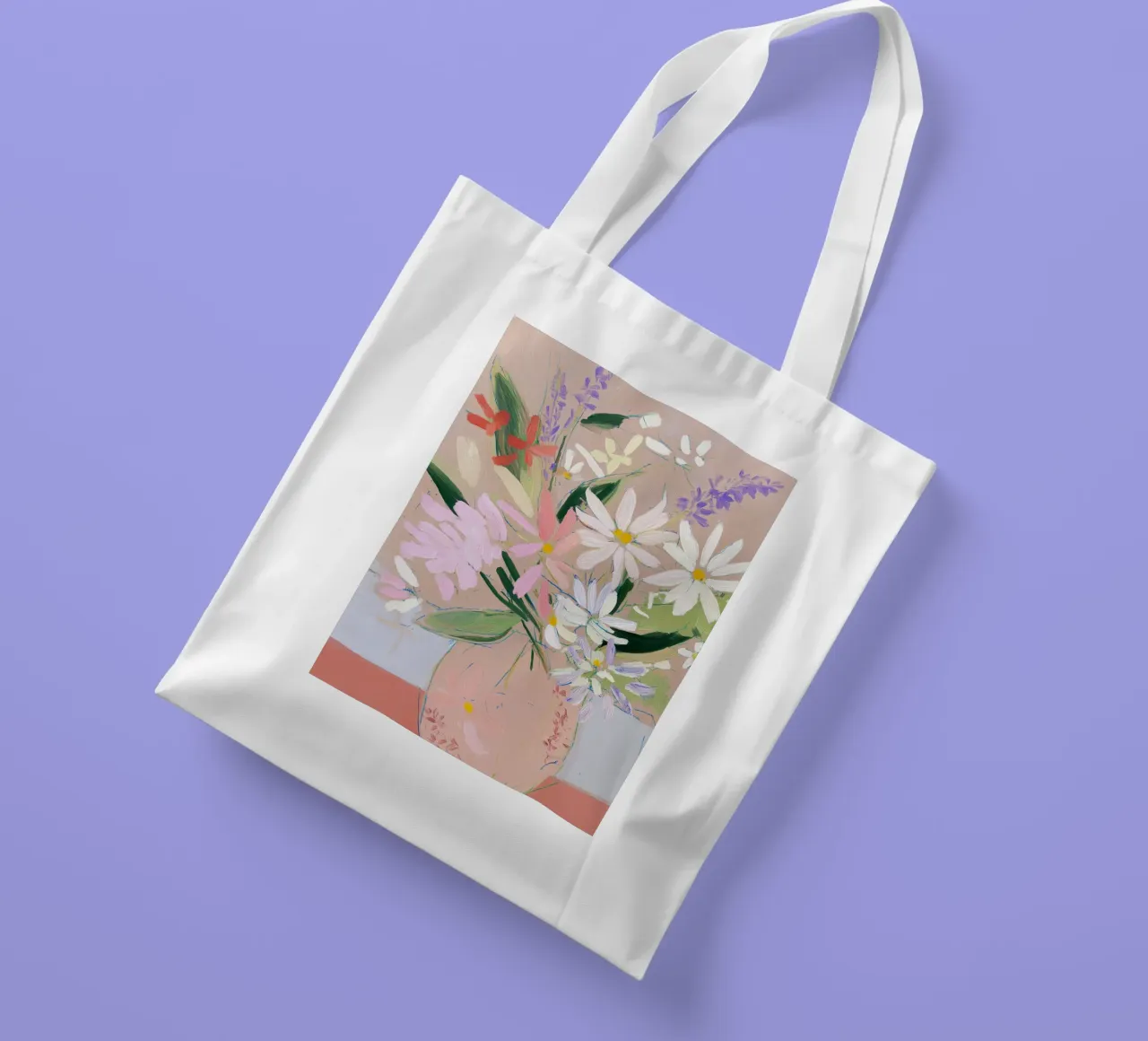 Abstrakte Blume in Vase Jutebeutel von Boheme