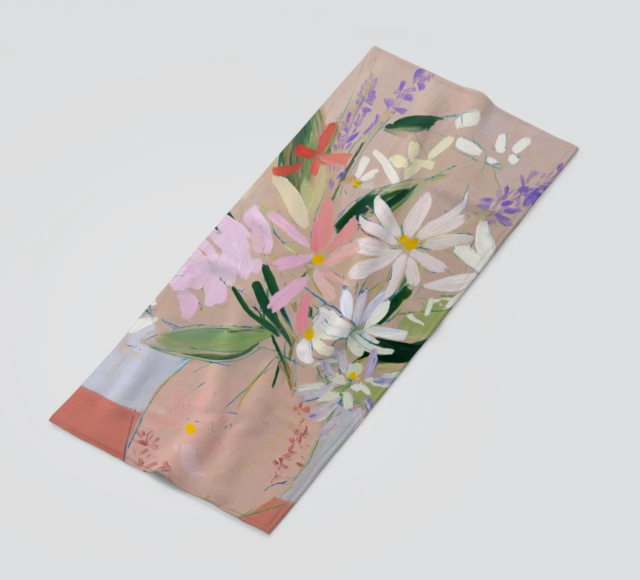 Abstract Flower in Vase beach towel by Boheme