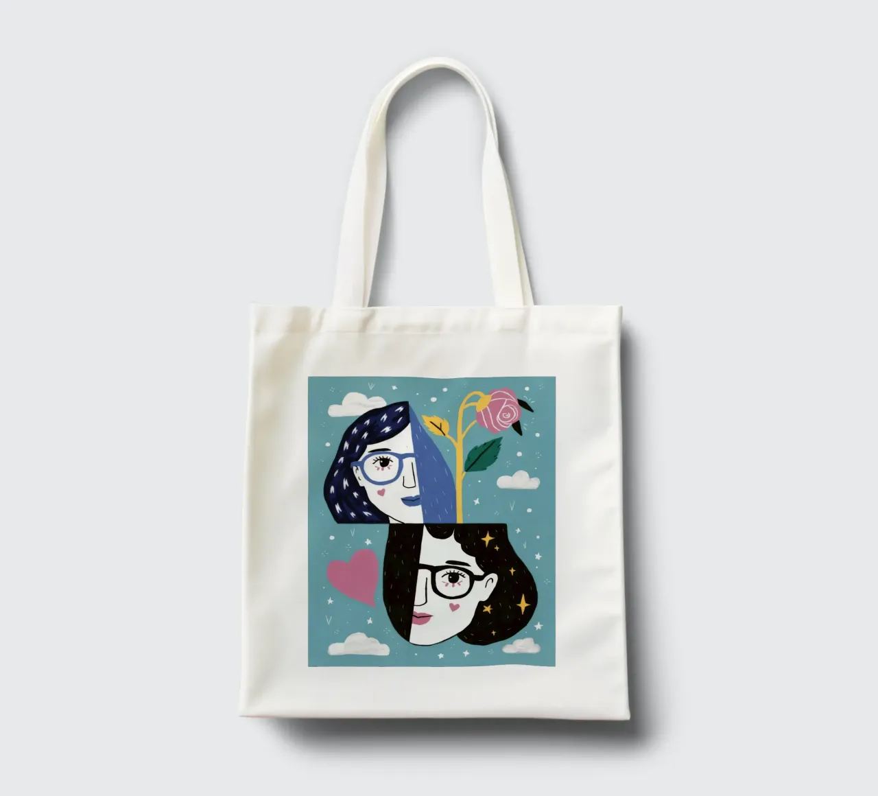Paesaggio onirico celeste borsa in juta da Twilight Muse