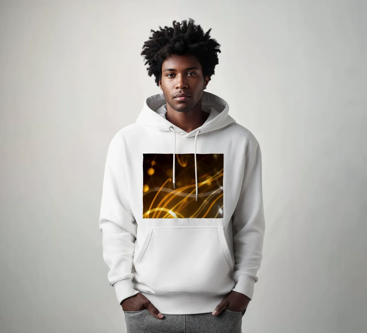 Dynamic abstract patterns of light and color atmosphere hoodie by DesignDoodle
