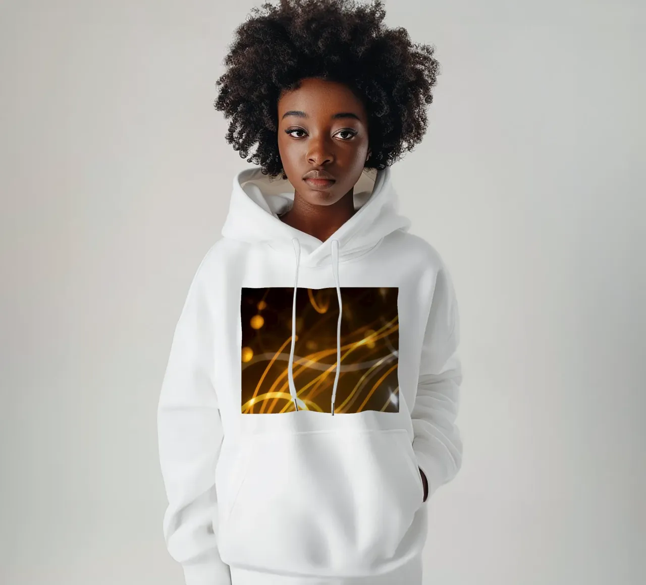 Dynamic abstract patterns of light and color atmosphere hoodie by DesignDoodle
