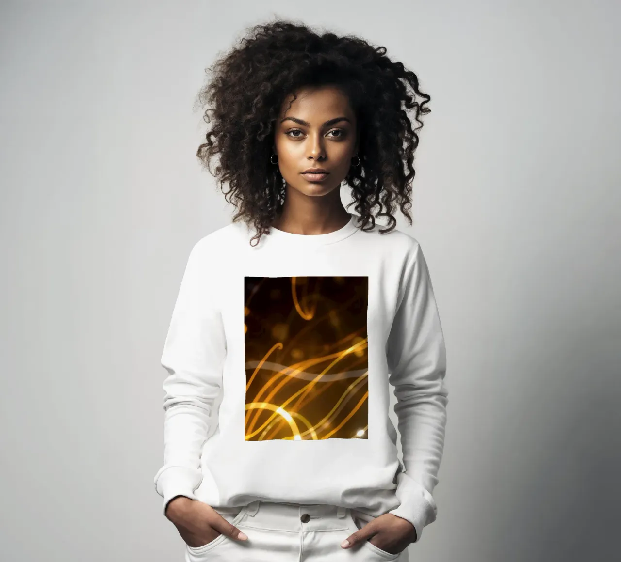 Dynamic abstract patterns of light and color atmosphere sweatshirt by DesignDoodle