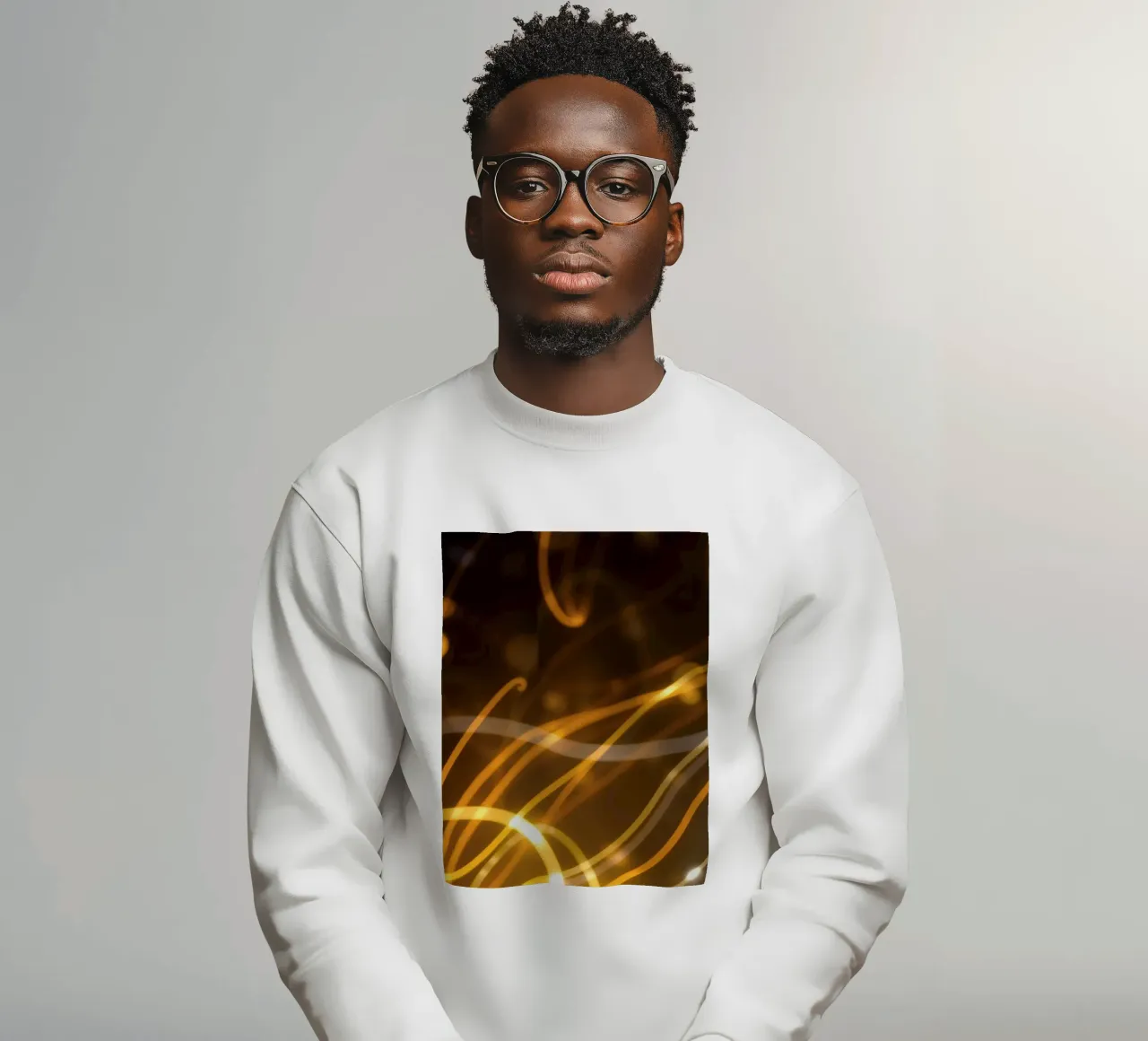 Dynamic abstract patterns of light and color atmosphere sweatshirt by DesignDoodle