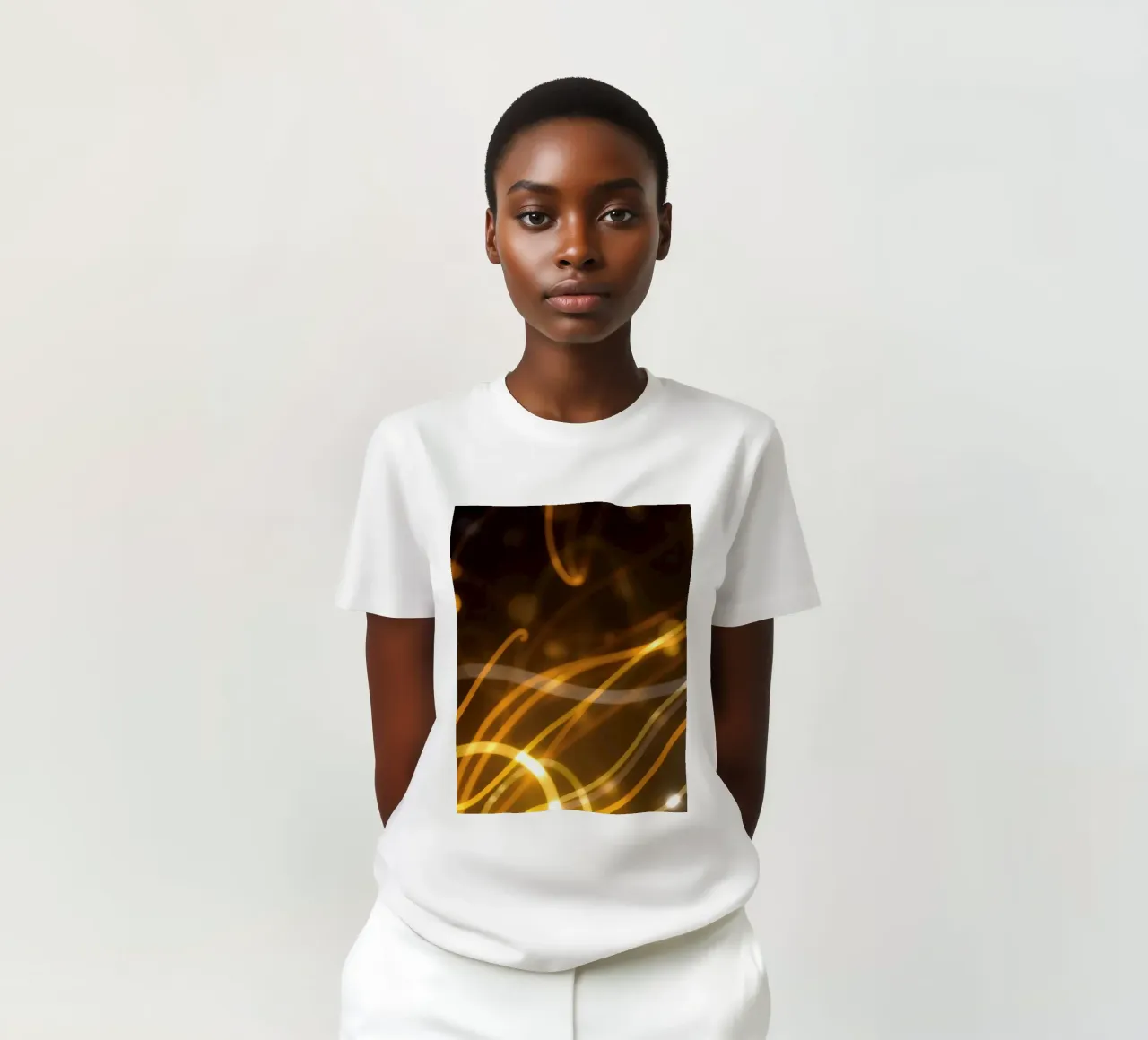 Dynamic abstract patterns of light and color atmosphere t-shirt by DesignDoodle