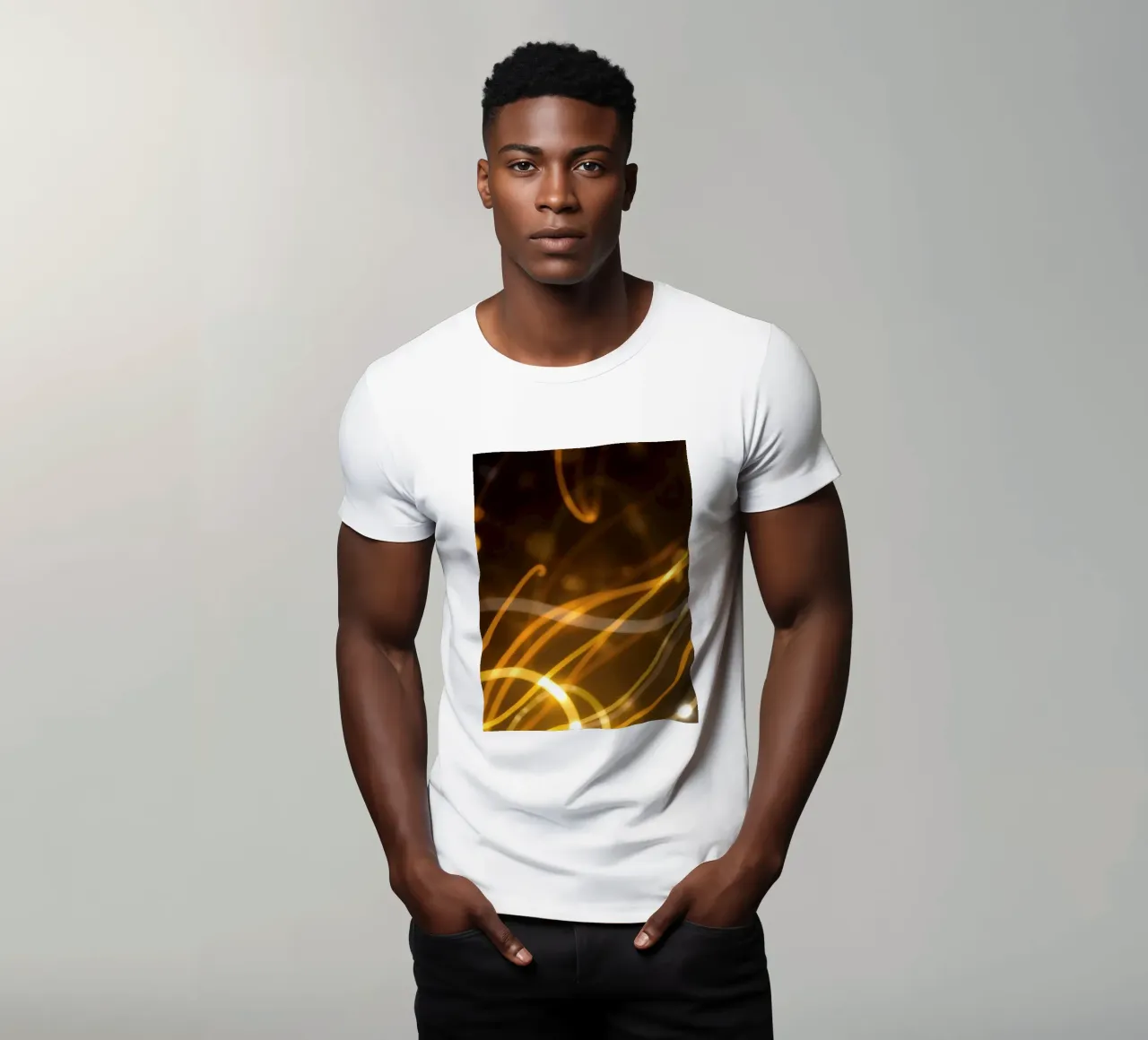 Dynamic abstract patterns of light and color atmosphere t-shirt by DesignDoodle