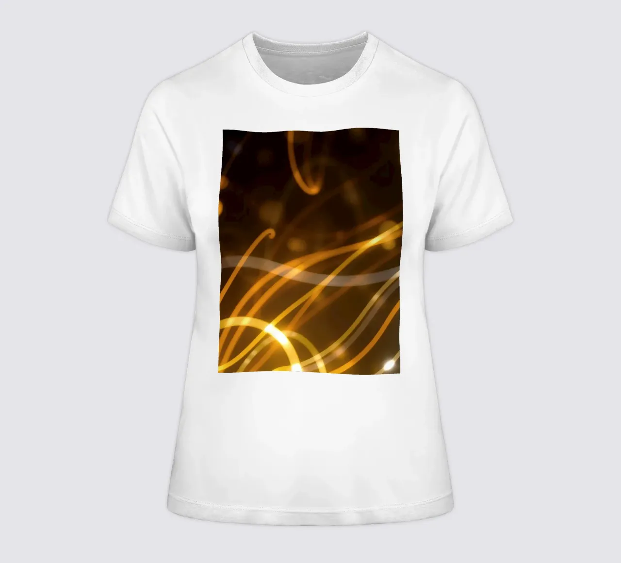 Dynamic abstract patterns of light and color atmosphere women's fitted t-shirt by DesignDoodle