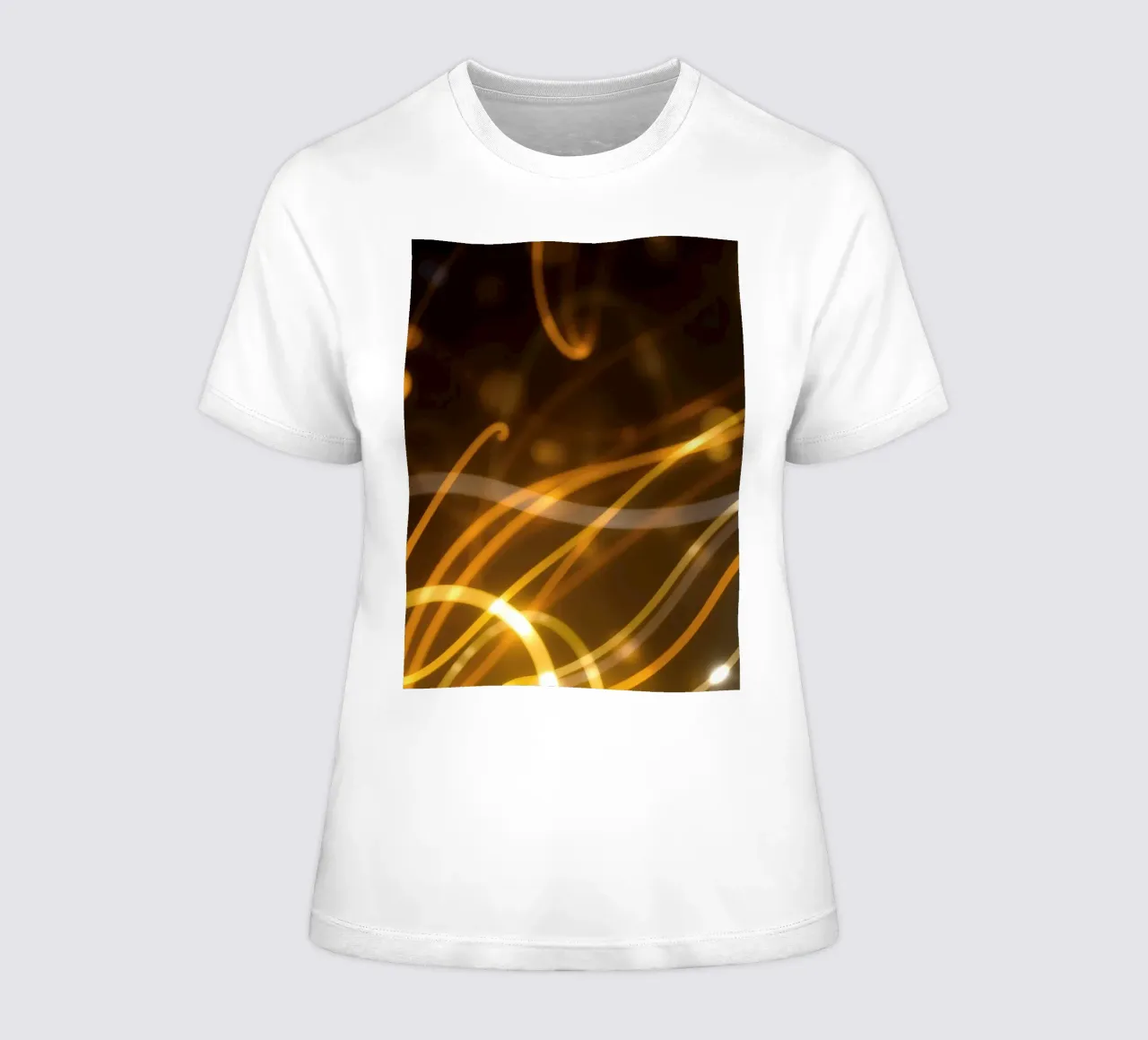 Dynamic abstract patterns of light and color atmosphere women's fitted t-shirt by DesignDoodle