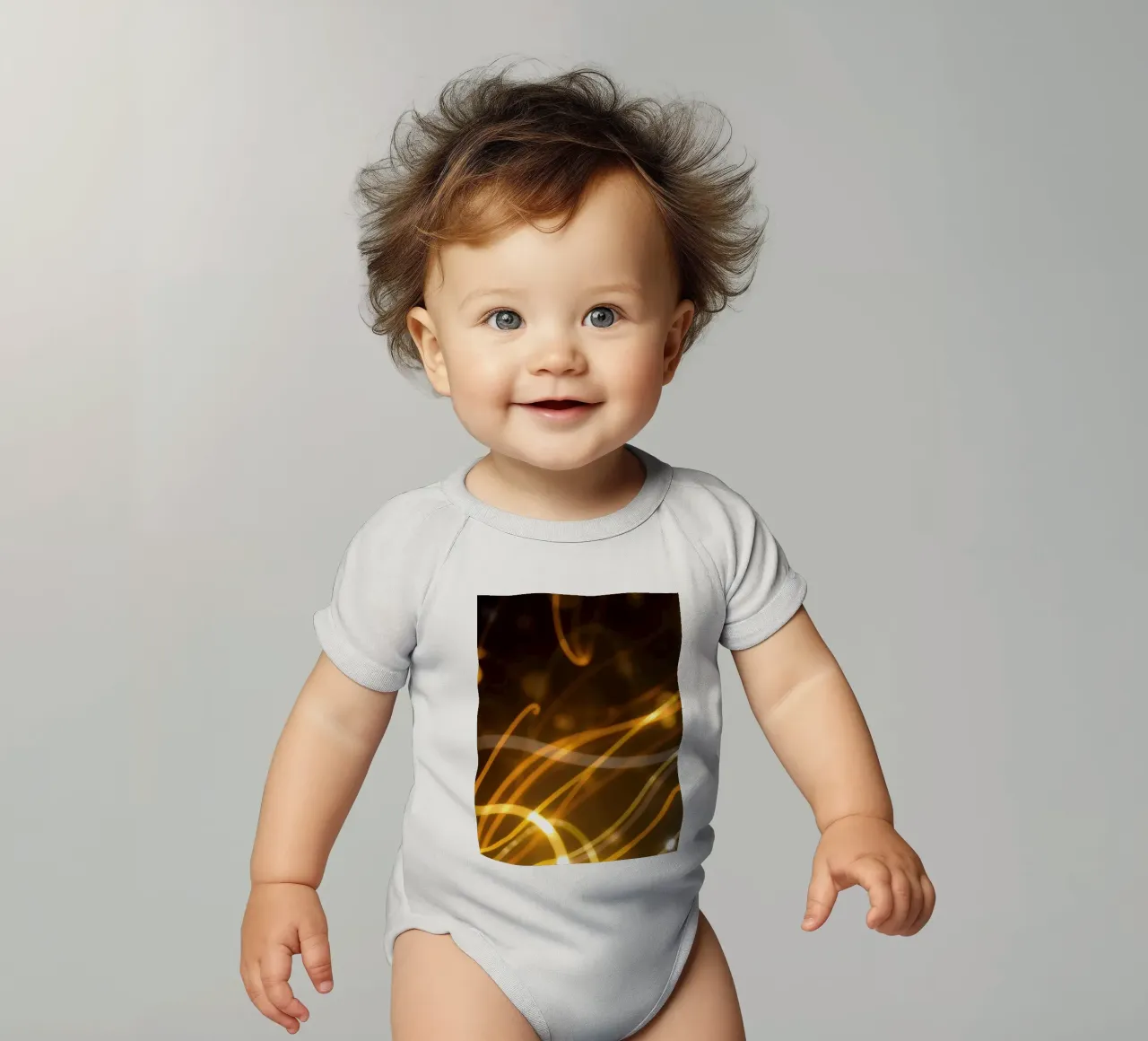 Motifs abstraits dynamiques de lumière et d'atmosphère colorée body bébé de DesignDoodle