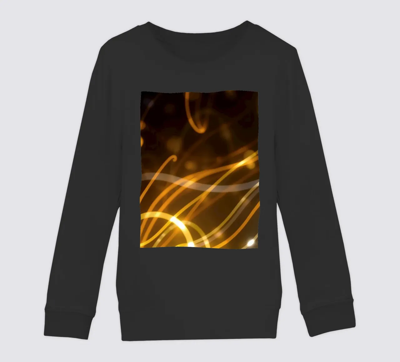 Dynamic abstract patterns of light and color atmosphere kids sweatshirt by DesignDoodle