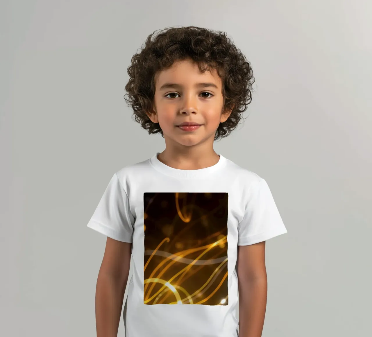 Dynamic abstract patterns of light and color atmosphere kids t-shirt by DesignDoodle