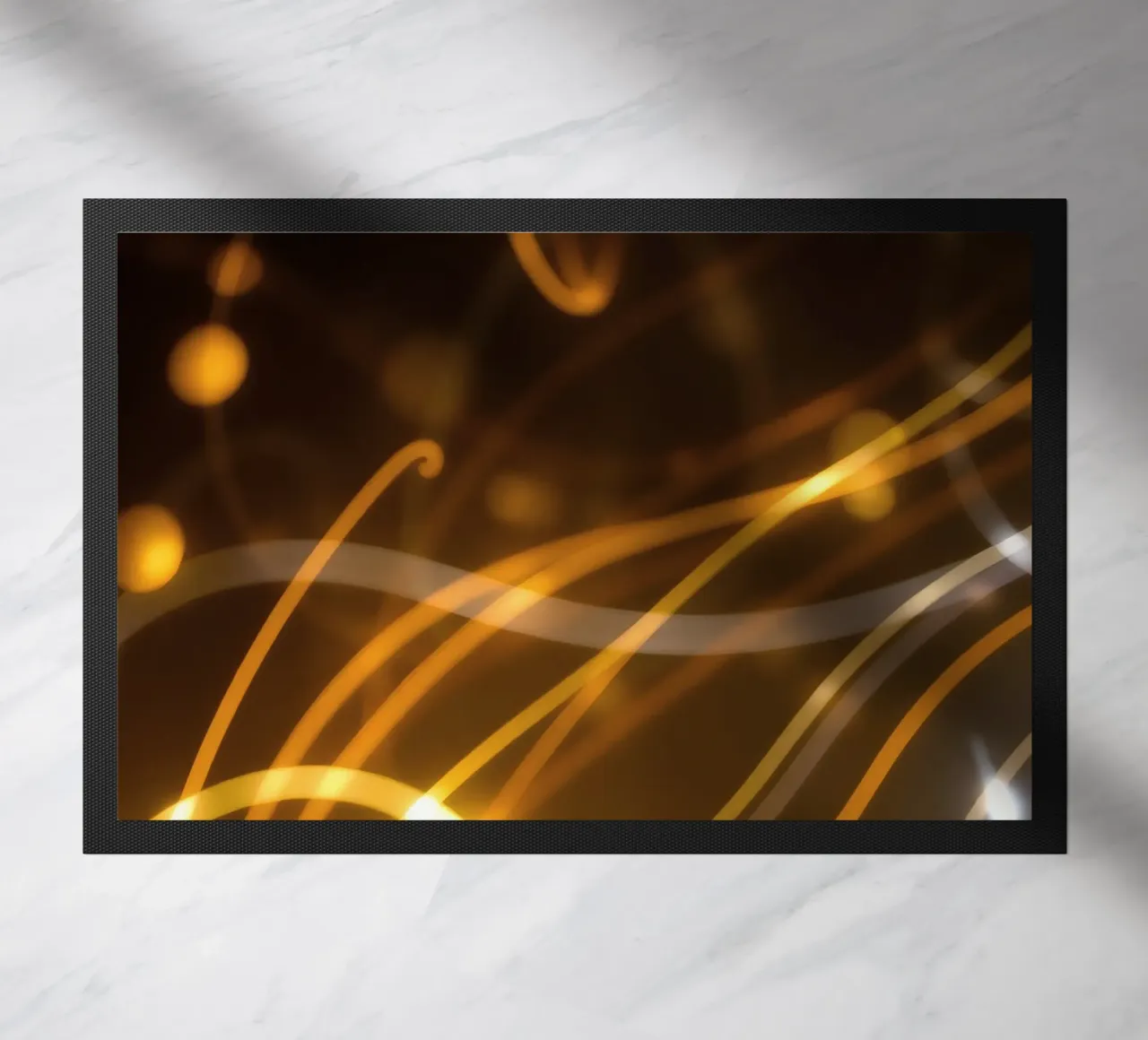 Dynamic abstract patterns of light and color atmosphere doormat by DesignDoodle