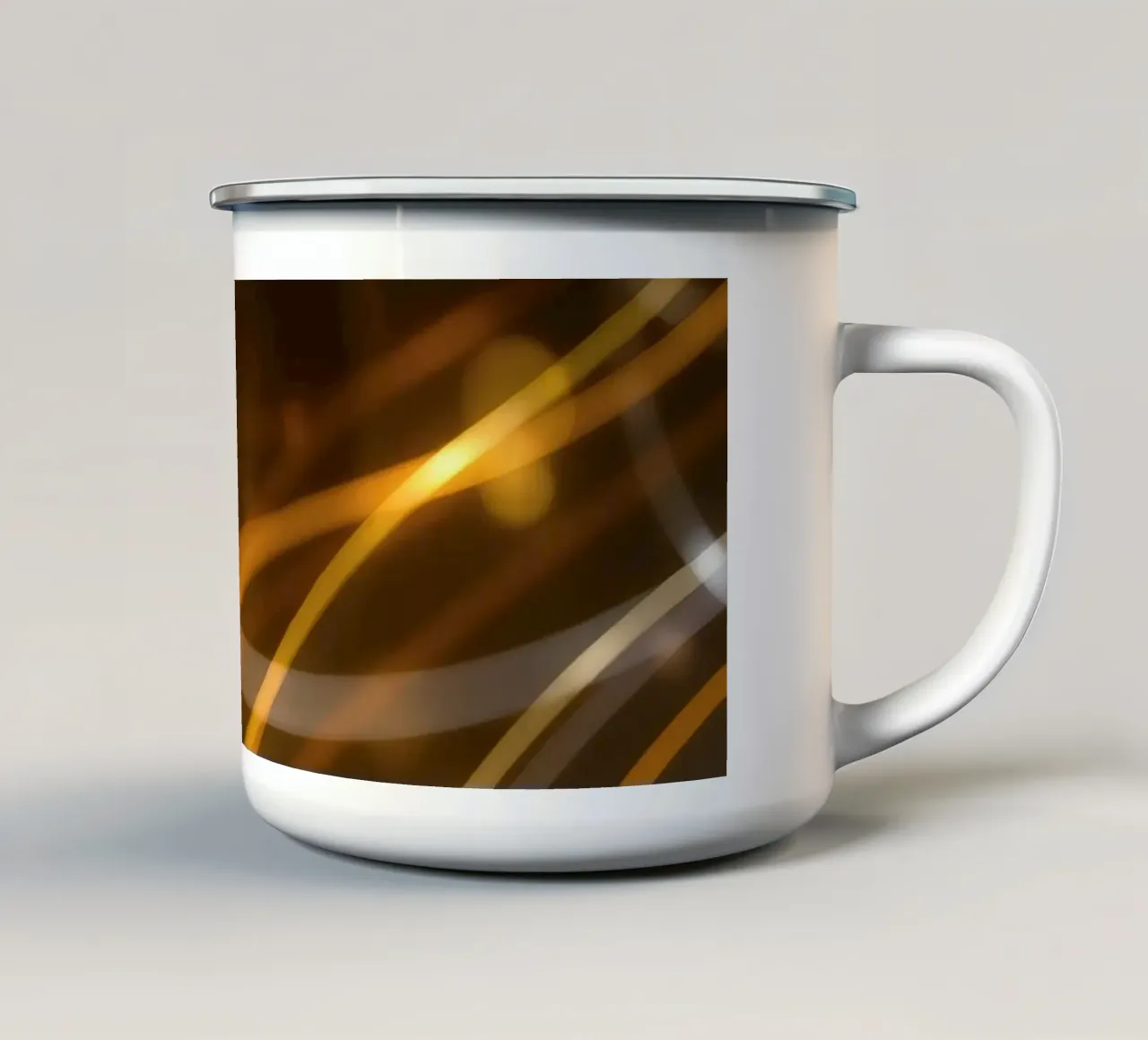 Dynamic abstract patterns of light and color atmosphere enamel mug by DesignDoodle