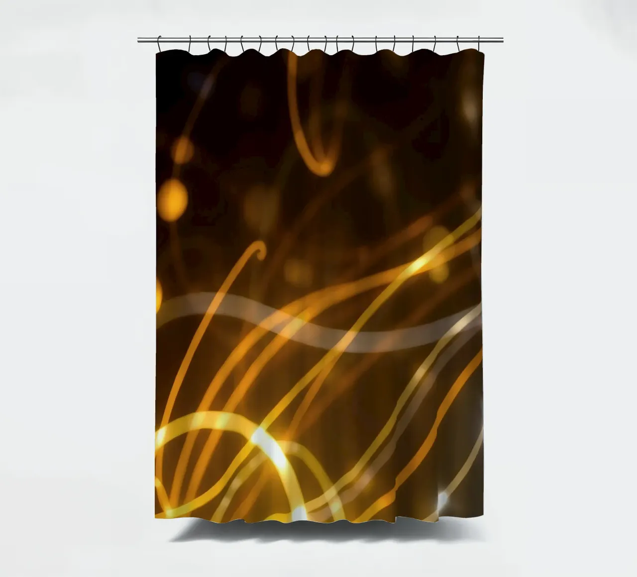 Dynamic abstract patterns of light and color atmosphere shower curtain by DesignDoodle