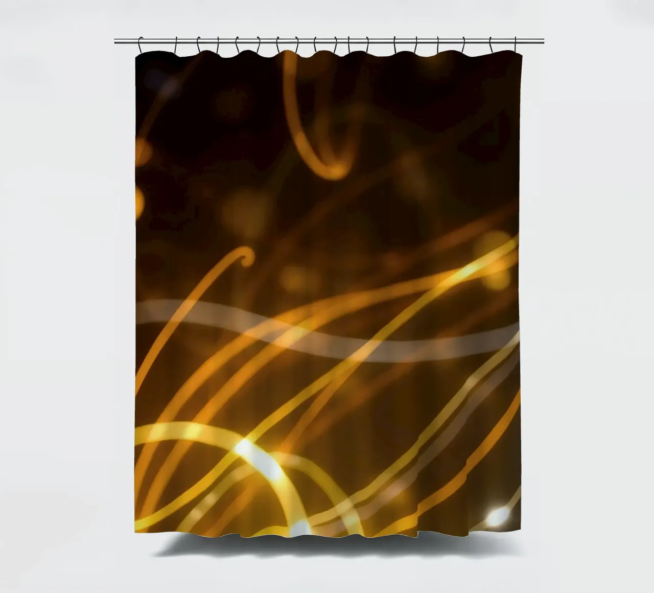 Dynamic abstract patterns of light and color atmosphere shower curtain by DesignDoodle