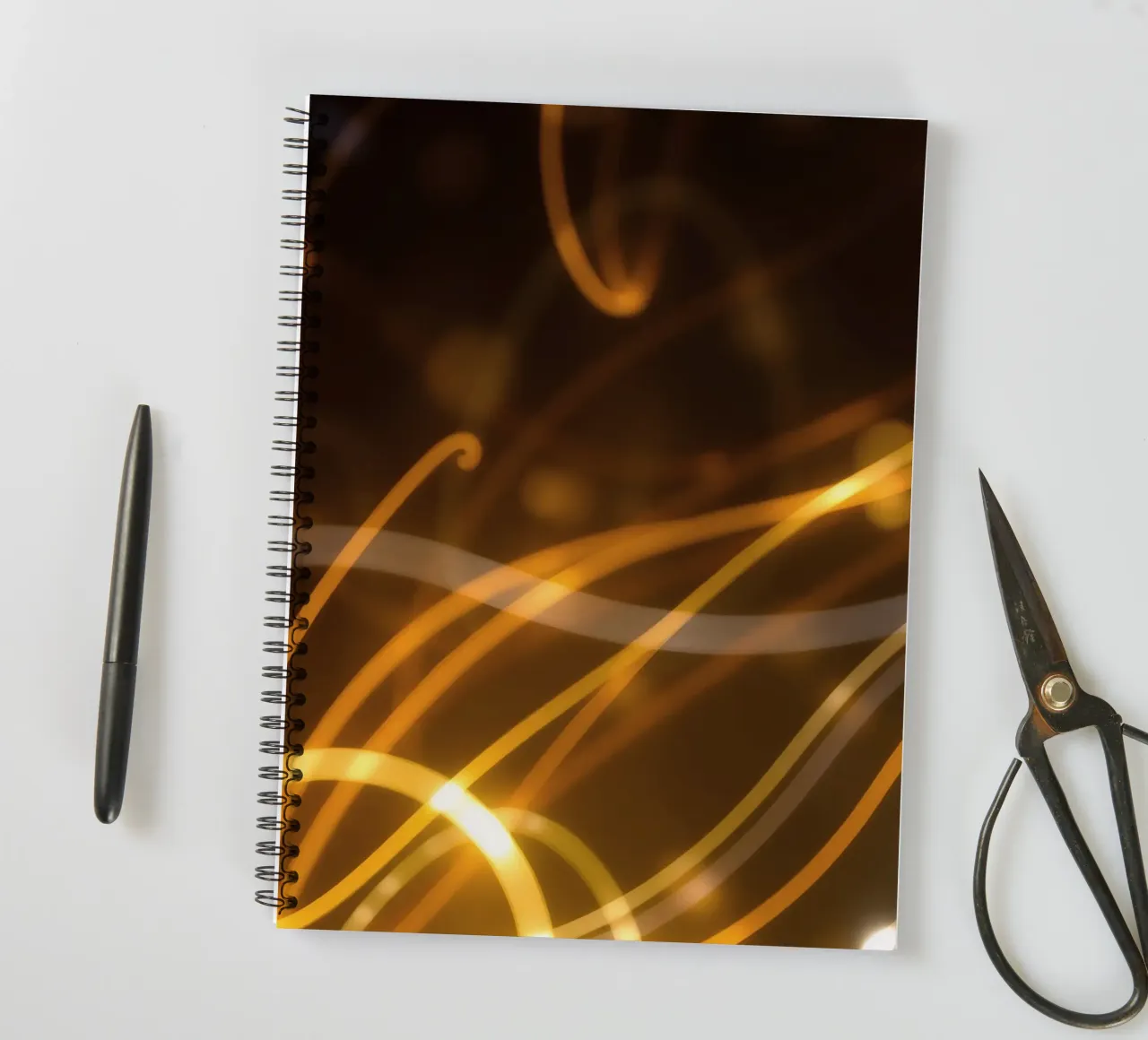 Dynamic abstract patterns of light and color atmosphere spiral notebook by DesignDoodle