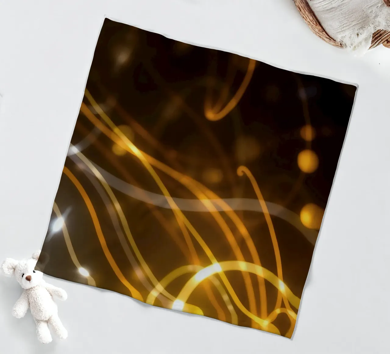 Dynamic abstract patterns of light and color atmosphere fleece blanket by DesignDoodle