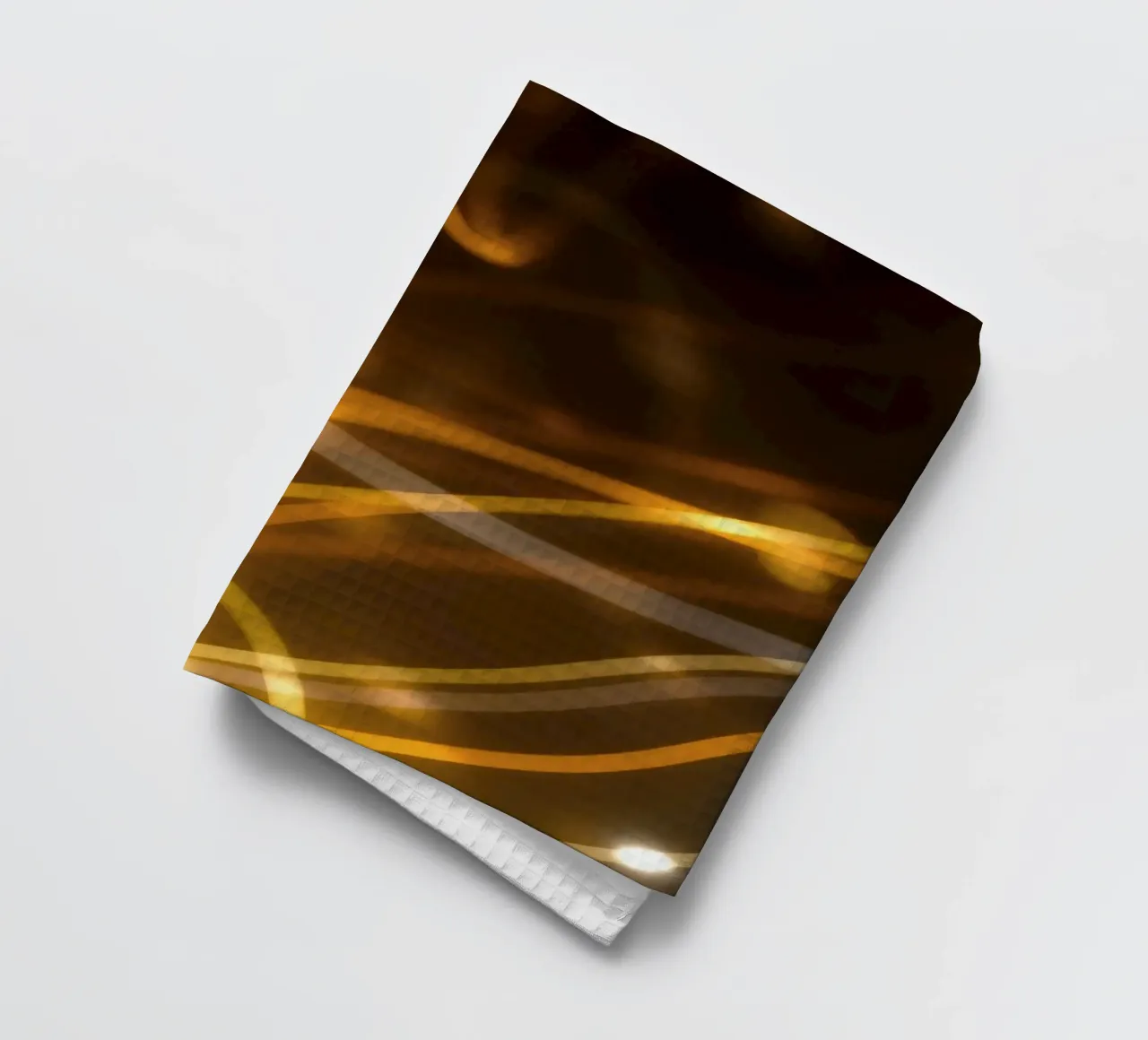 Dynamic abstract patterns of light and color atmosphere tea towel by DesignDoodle
