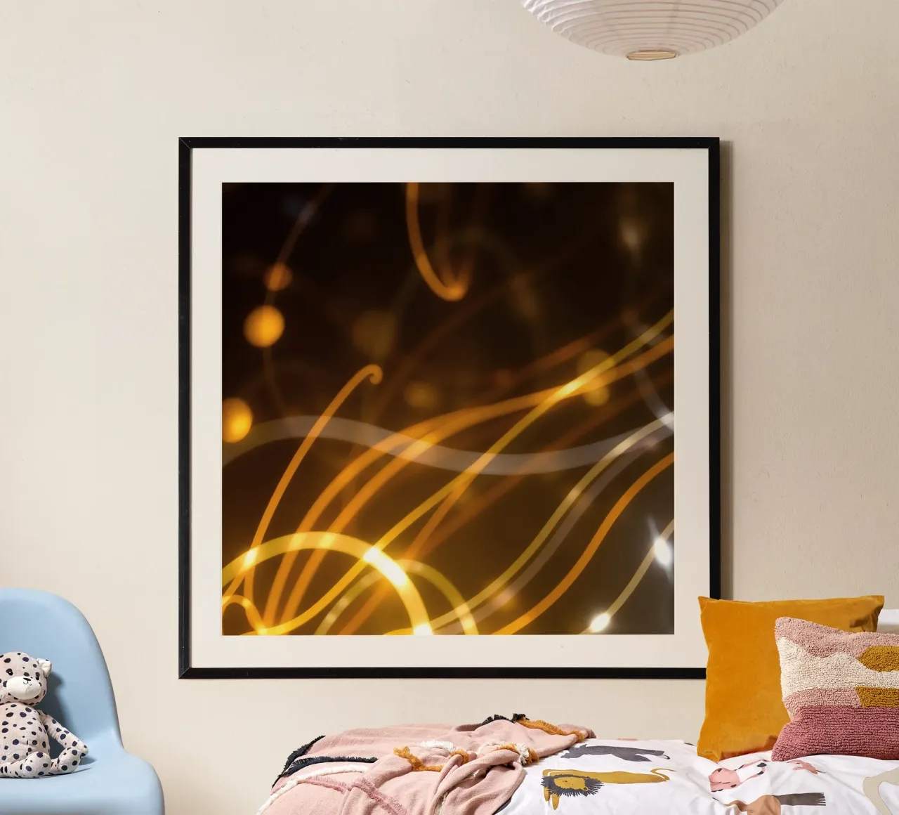 Dynamic abstract patterns of light and color atmosphere poster by DesignDoodle