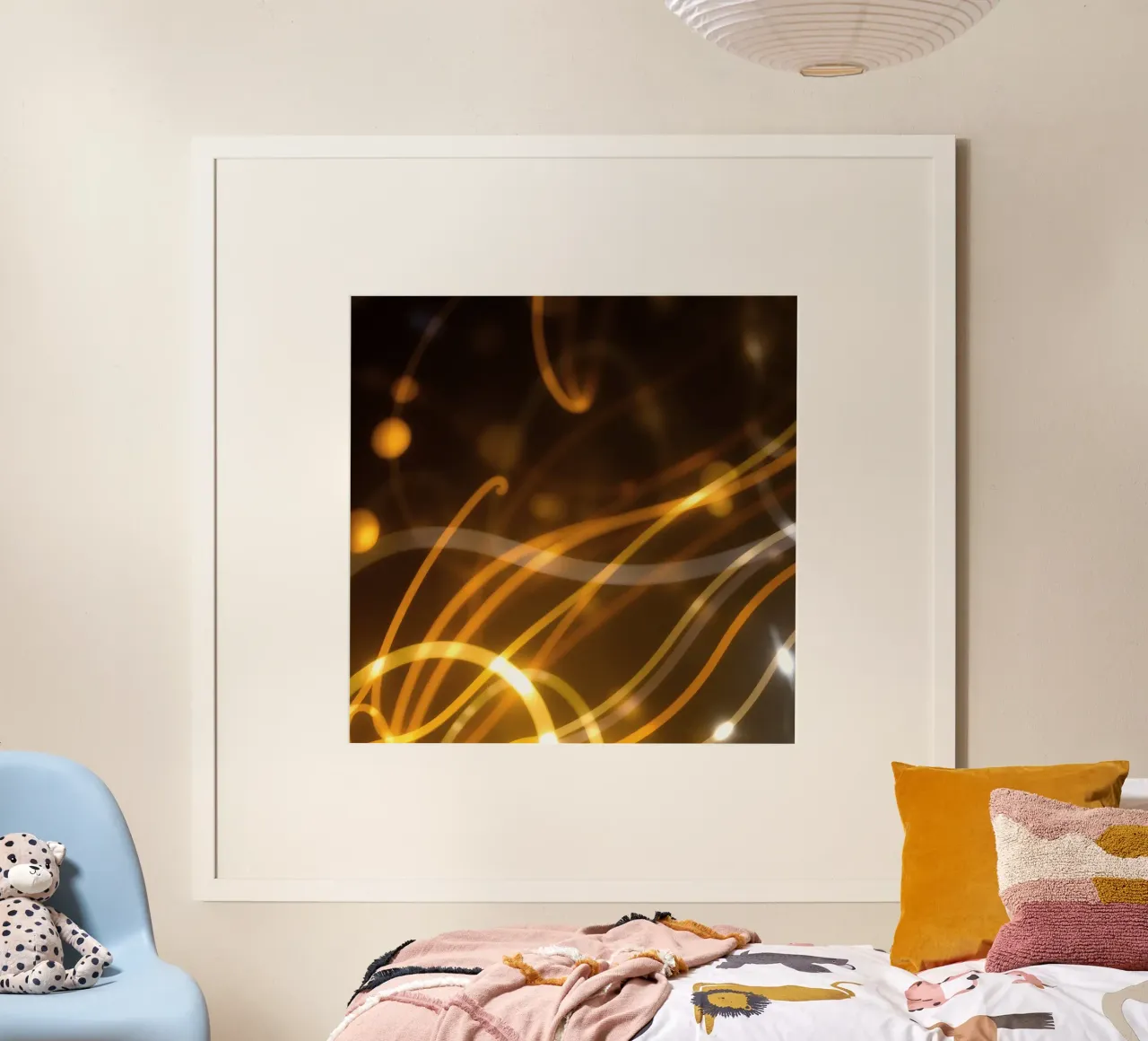 Dynamic abstract patterns of light and color atmosphere poster by DesignDoodle